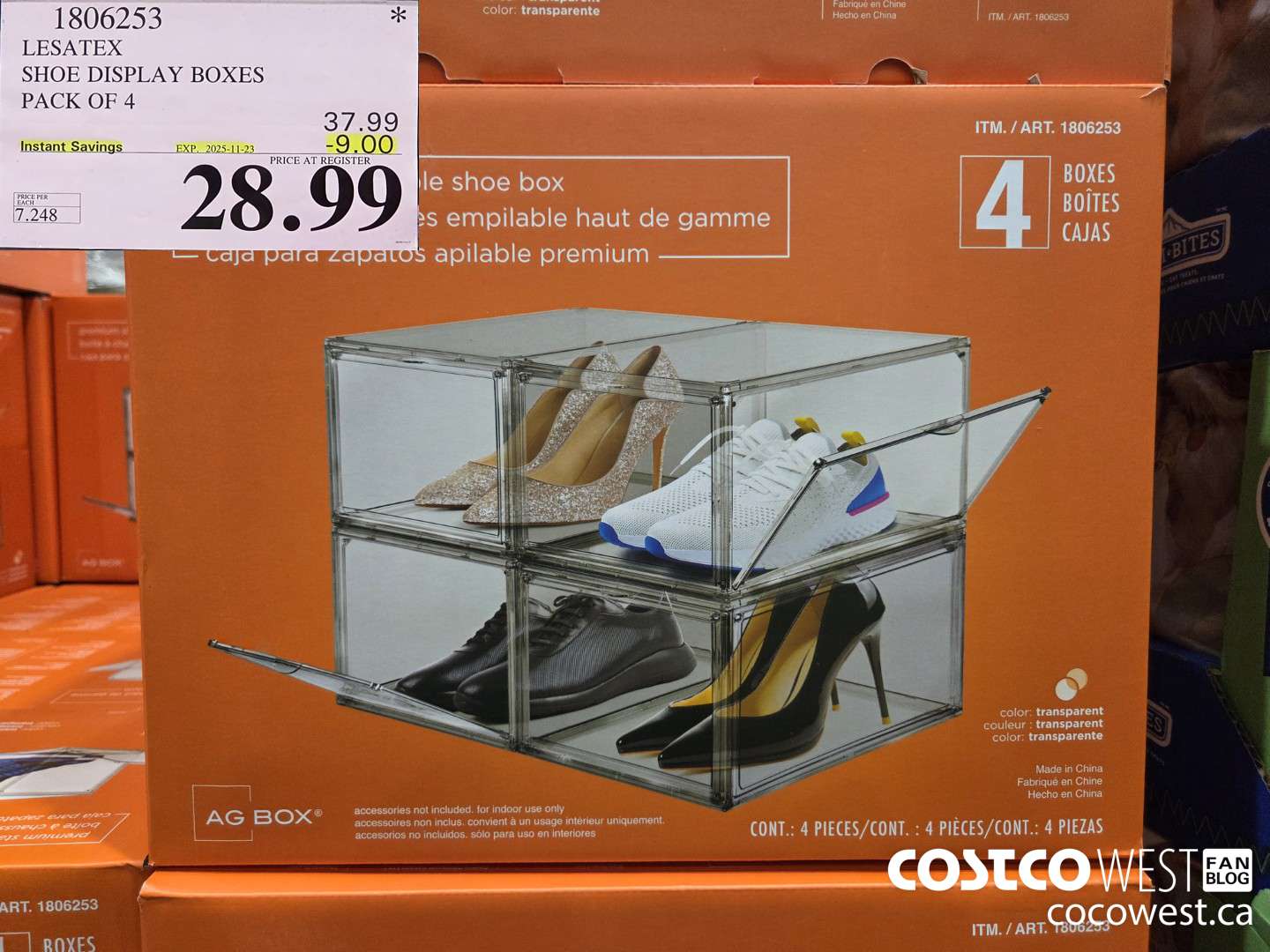 1806253 LESATEX SHOE DISPLAY BOXES PACK OF 4 ($9.00 INSTANT SAVINGS EXPIRES ON 2025-11-23) $28.99