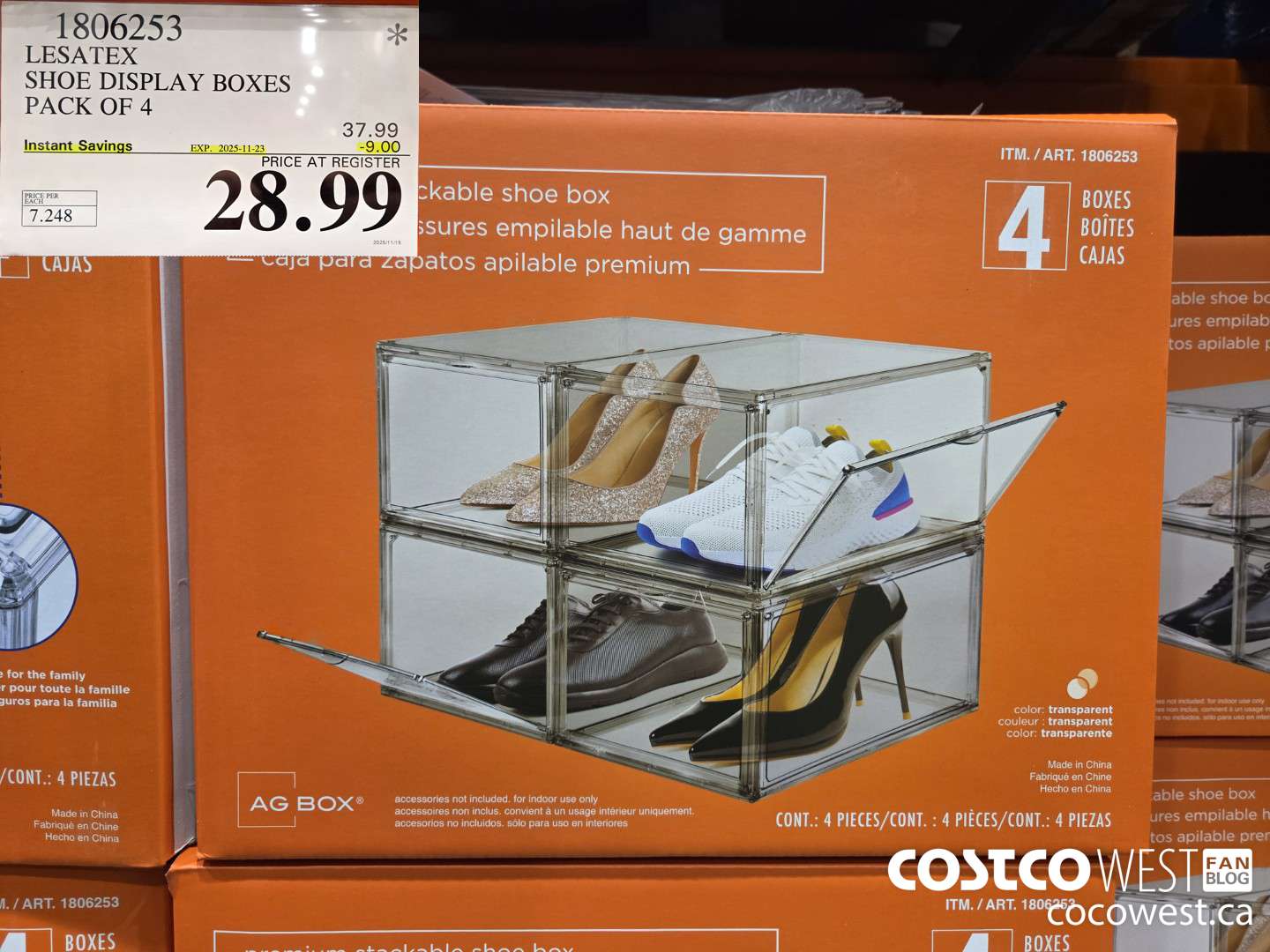 1806253 LESATEX SHOE DISPLAY BOXES PACK OF 4 ($9.00 INSTANT SAVINGS EXPIRES ON 2025-11-23) $28.99