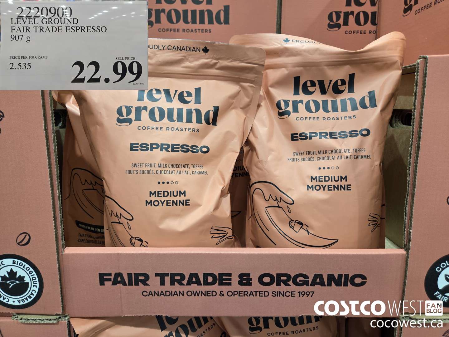 2220900 LEVEL GROUND FAIR TRADE ESPRESSO 907 g $22.99
