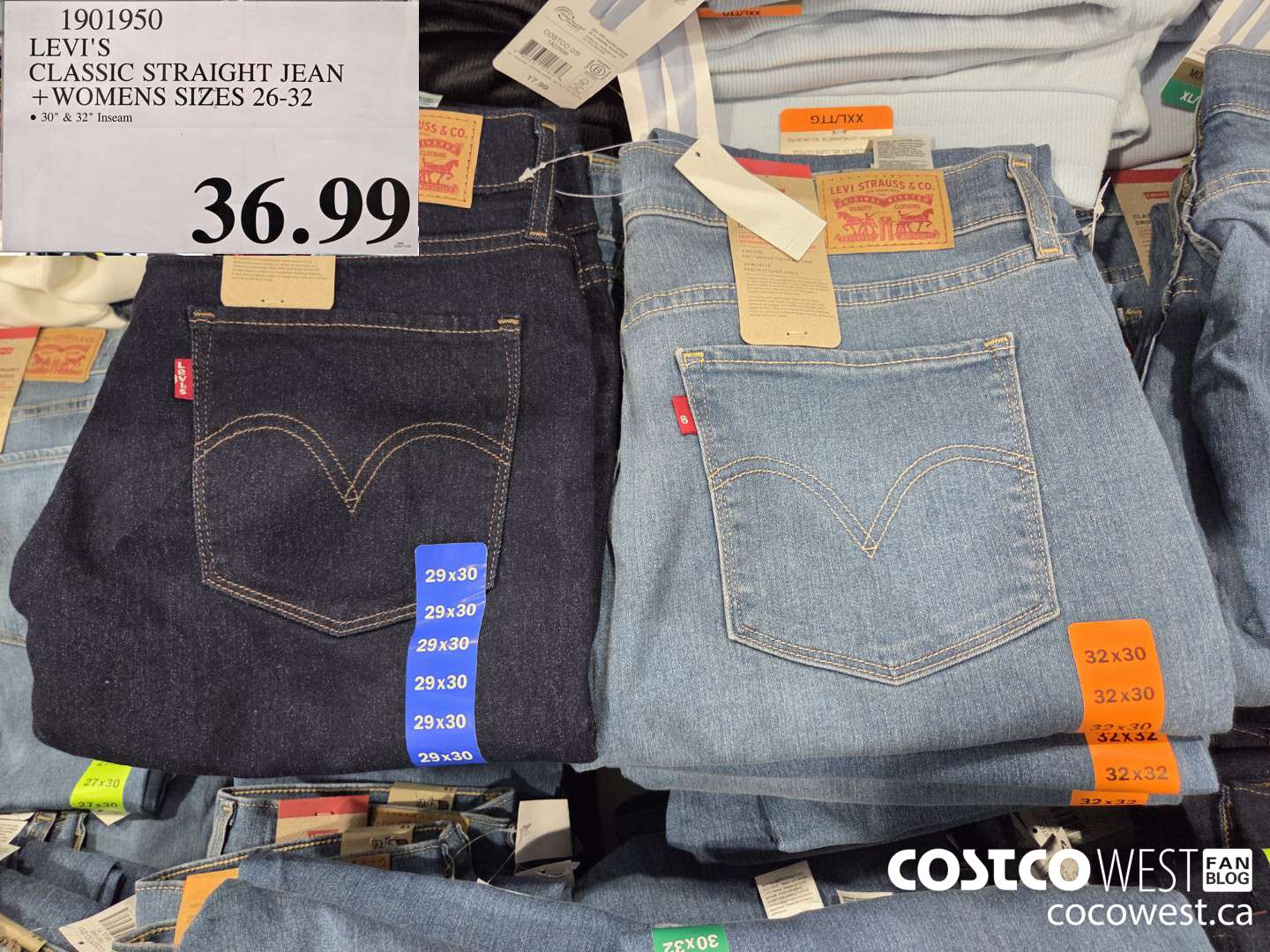 1901950 LEVI'S CLASSIC STRAIGHT JEAN WOMENS SIZES 26-32 $36.99