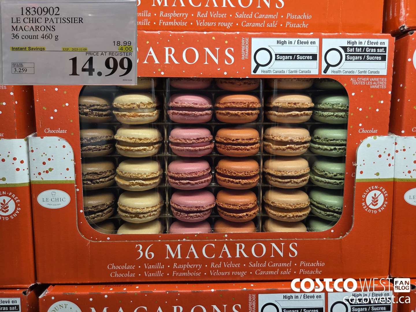 1830902 LE CHIC PATISSIER FRENCH MACARONS 36 COUNT 460G ($4.00 INSTANT SAVINGS EXPIRES ON 2025-11-09) $14.99