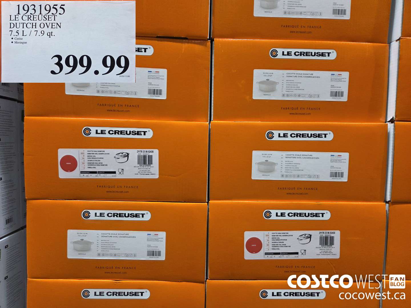 1931955 LE CREUSET DUTCH OVEN 7.5 /7.9 qt. $399.99