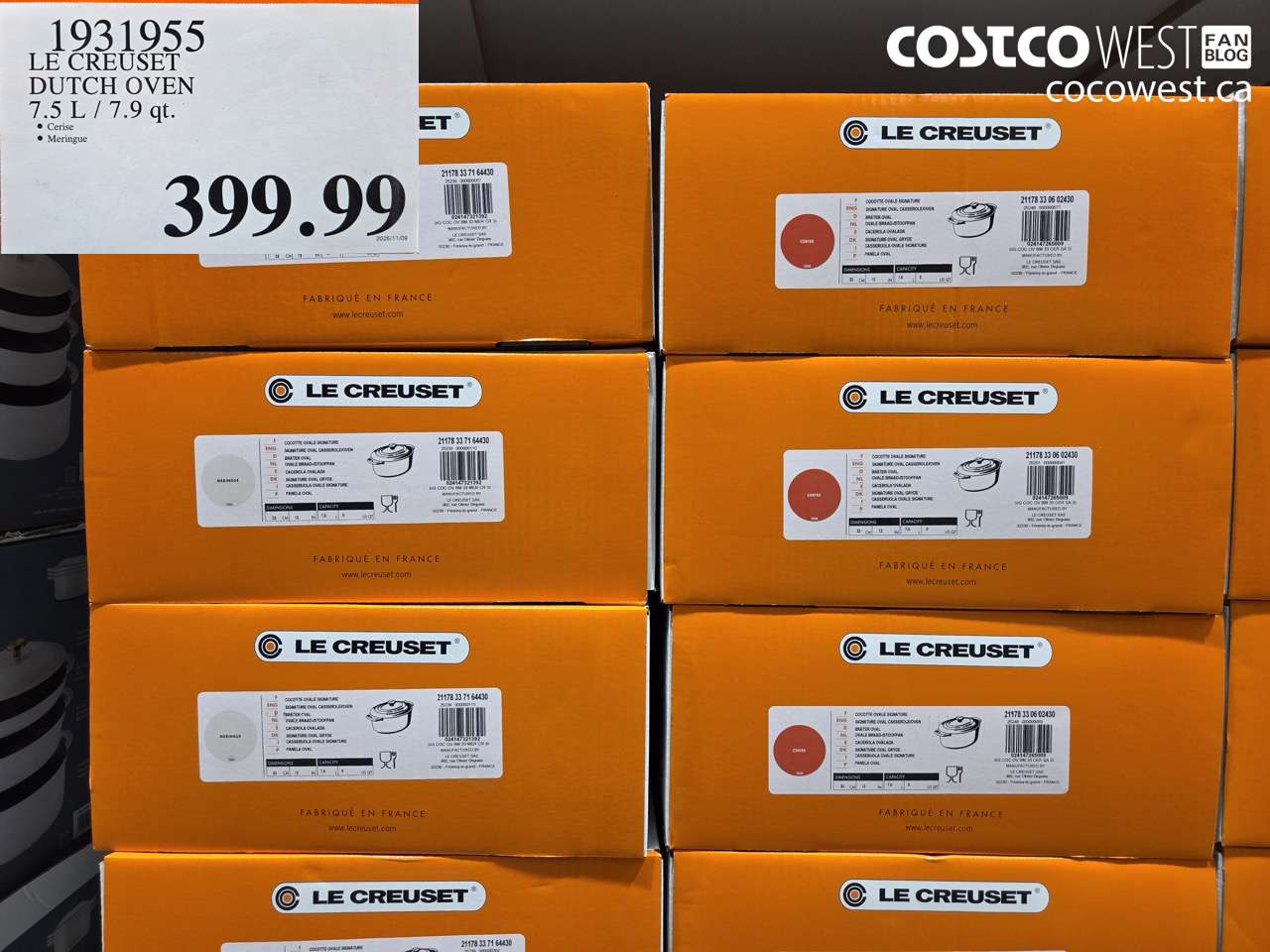 1931955 LE CREUSET DUTCH OVEN 7.5 L/ 7.9 qt. $399.99