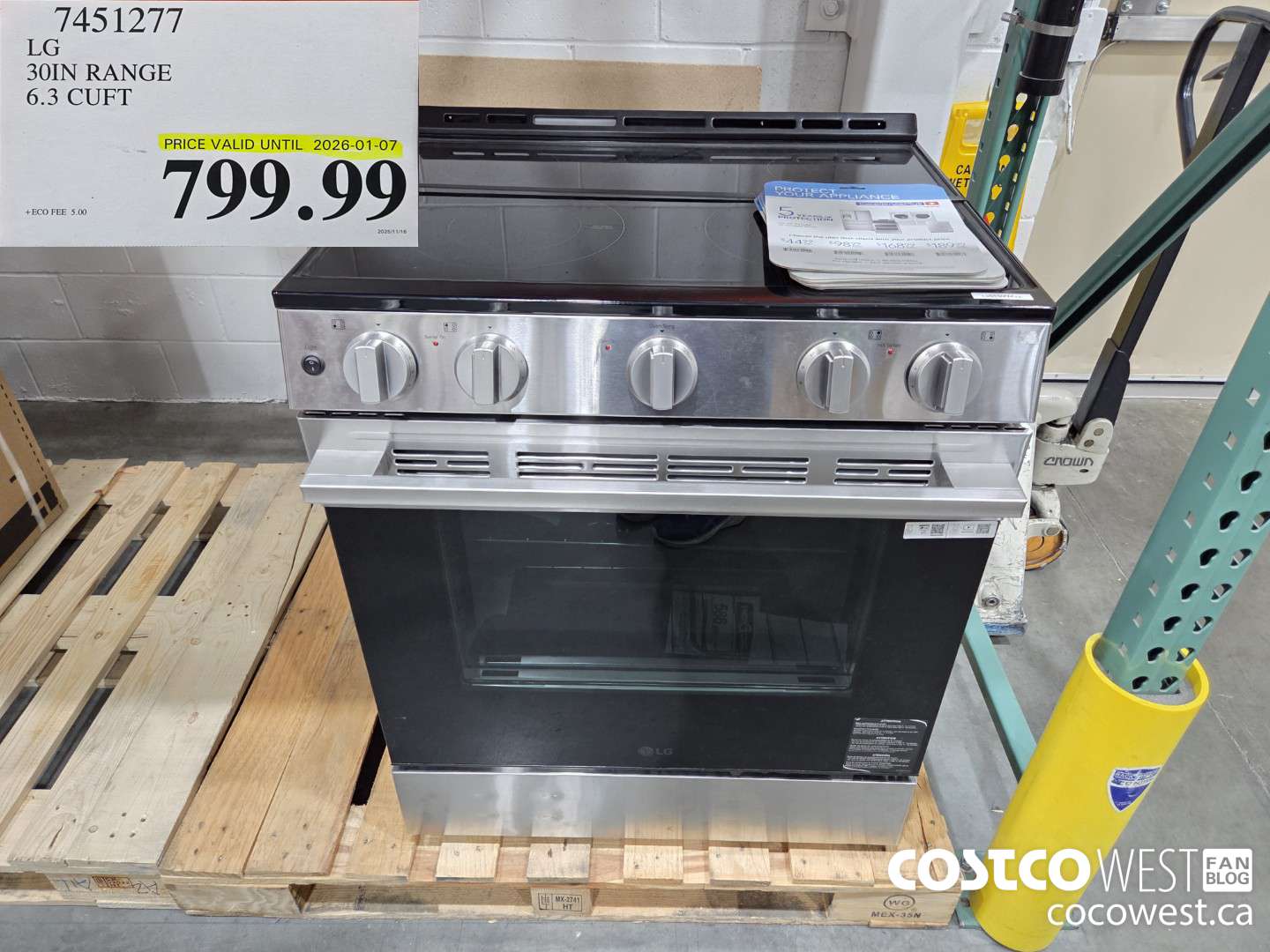 7451277 LG 30IN RANGE 6.3 CUFT (EXPIRES ON 2026-01-07) $799.99