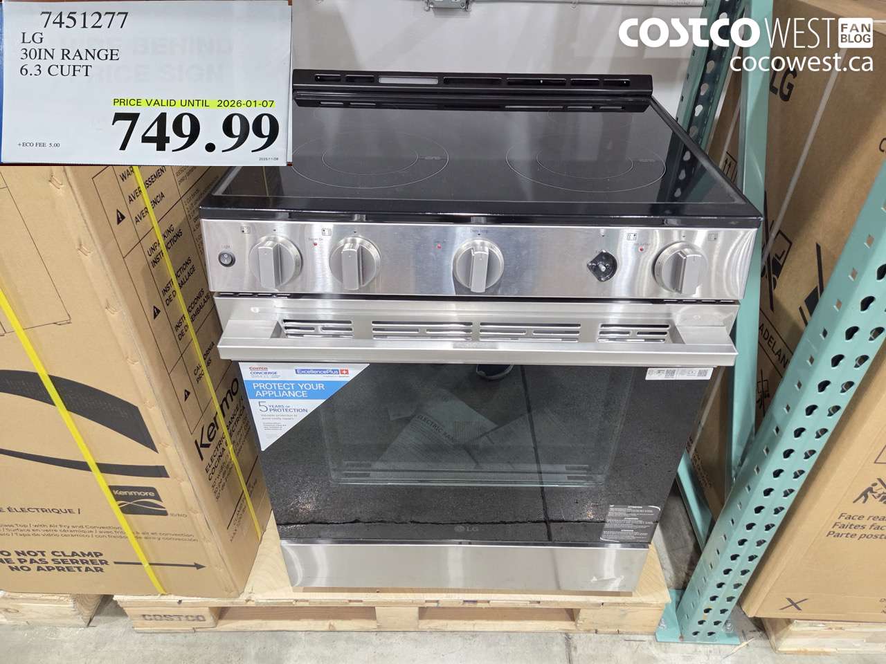 7451277 LG 30IN RANGE 6.3 CUFT (EXPIRES ON 2026-01-07) $749.99