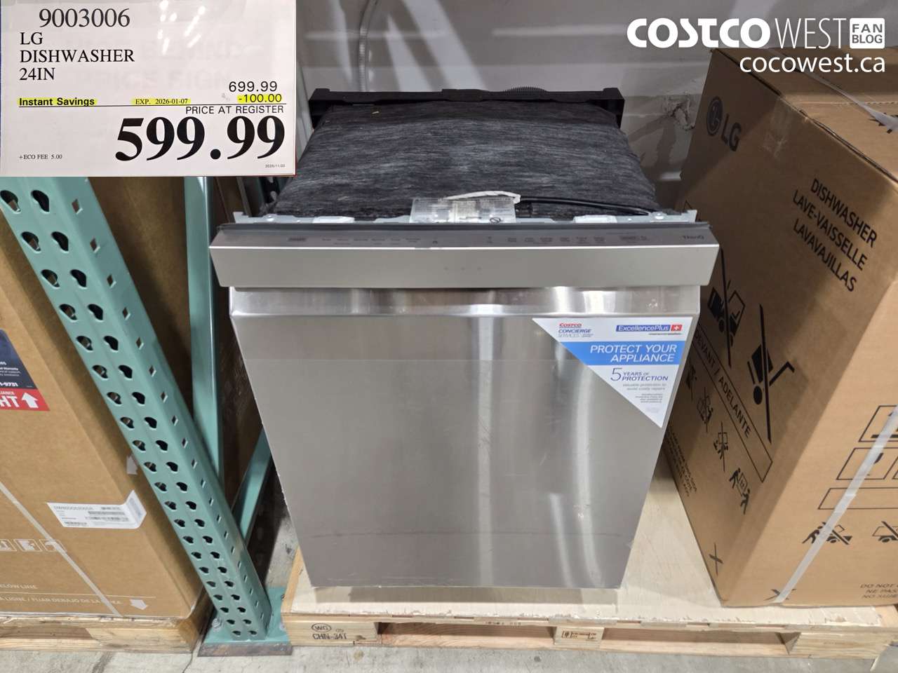 9003006 LG DISHWASHER 24IN ($100.00 INSTANT SAVINGS EXPIRES ON 2026-01-07) $599.99