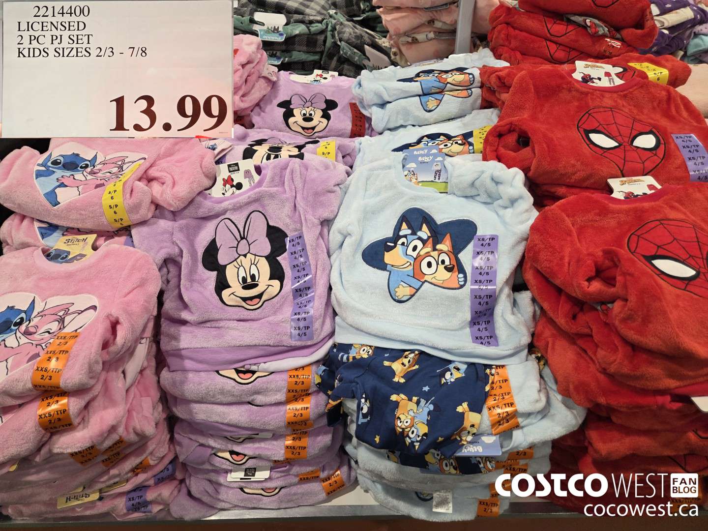 2214400 LICENSED 2 PC PJ SET KIDS SIZES 2/3 - 7/8 $13.99