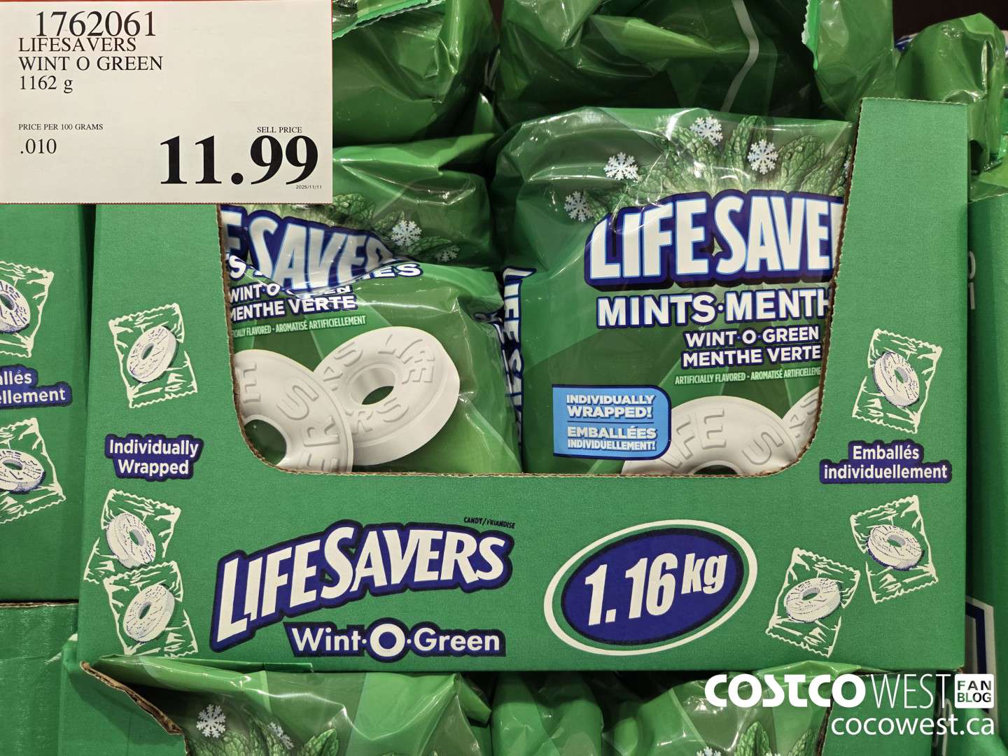 1762061 LIFESAVERS WINT O GREEN 1162 g $11.99