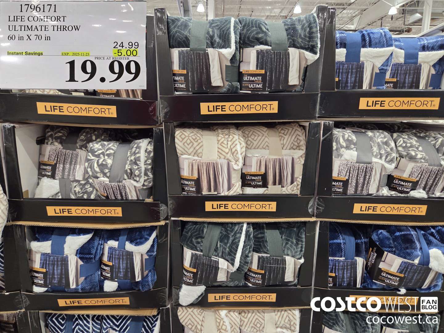 1796171 LIFE COMFORT ULTIMATE THROW 60 in X 70 in ($5.00 INSTANT SAVINGS EXPIRES ON 2025-11-23) $19.99