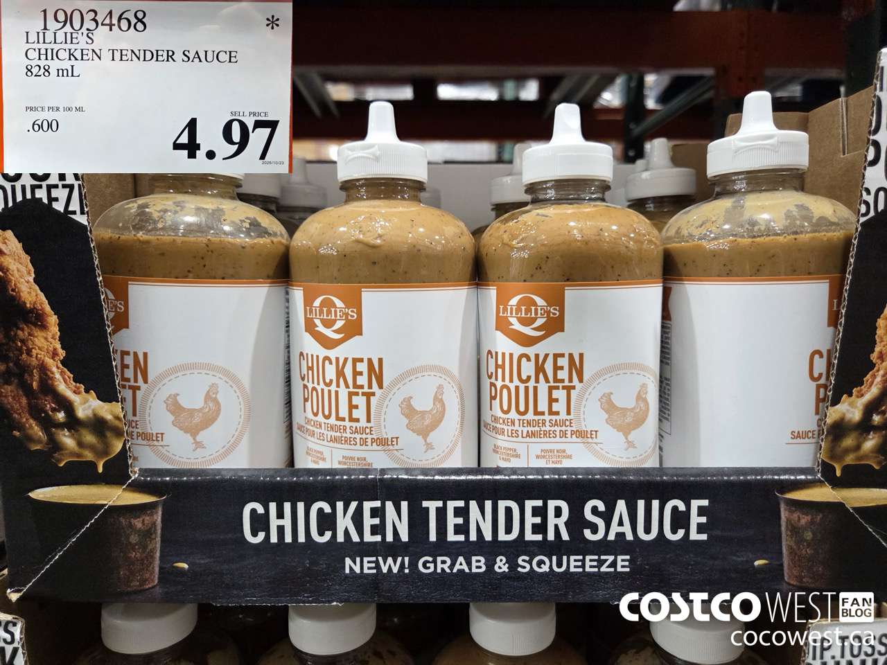 1903468 LILLIE'S CHICKEN TENDER SAUCE 828ML $4.97