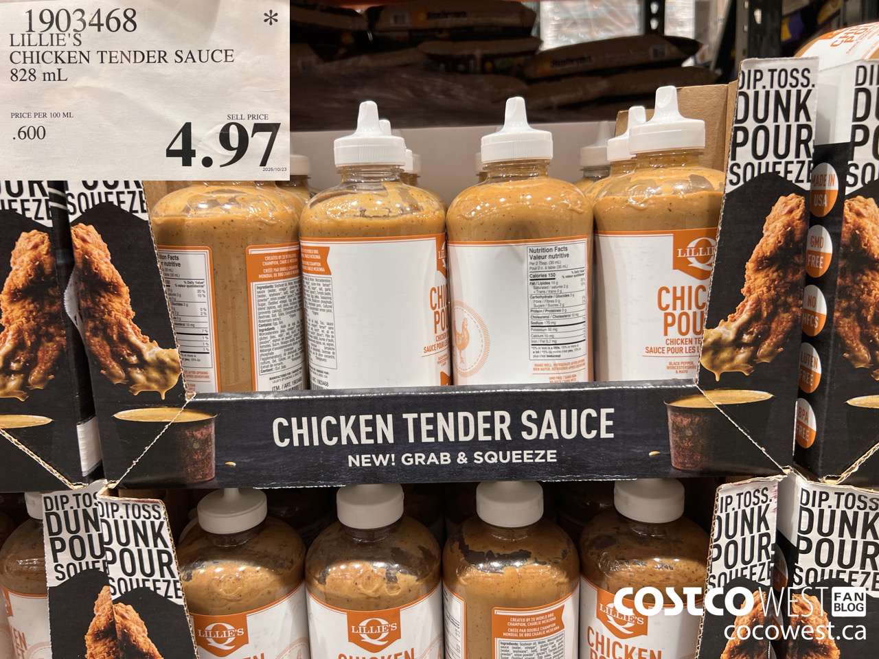 1903468 LILLIE'S CHICKEN TENDER SAUCE 828ML $4.97