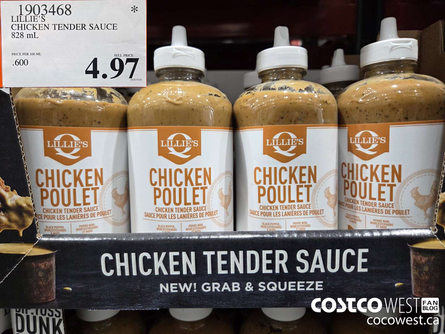 1903468 LILLIE'S CHICKEN TENDER SAUCE 828ML $4.97