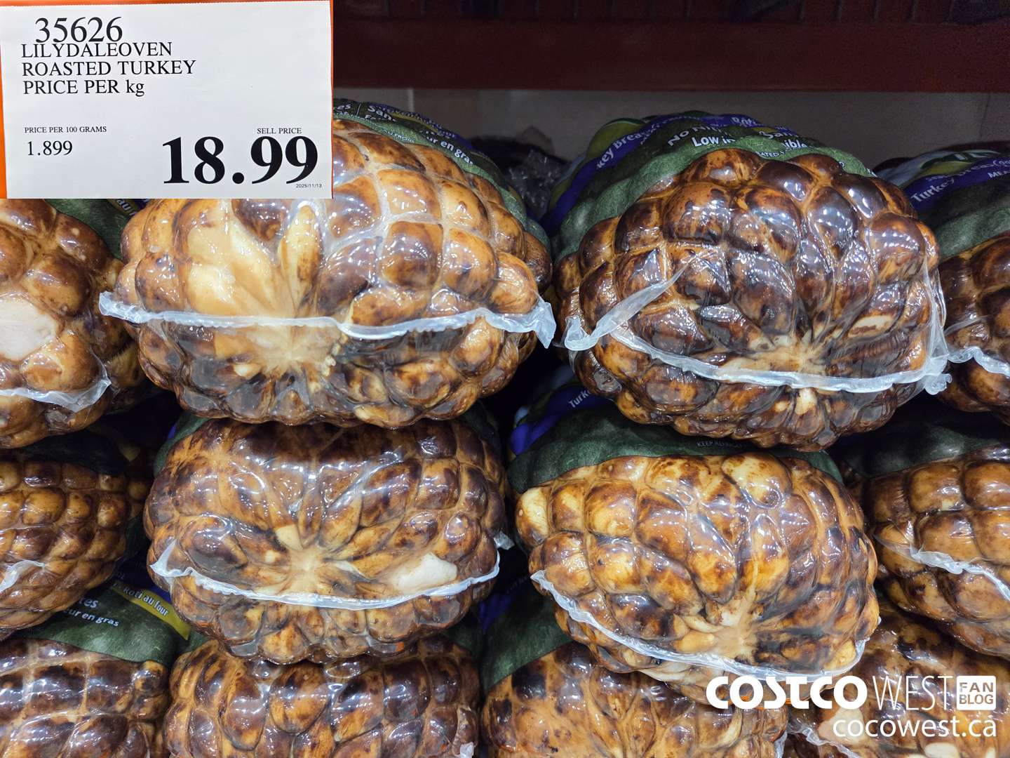 35626 LILYDALEOVEN ROASTED TURKEY PRICE PER kg $18.99