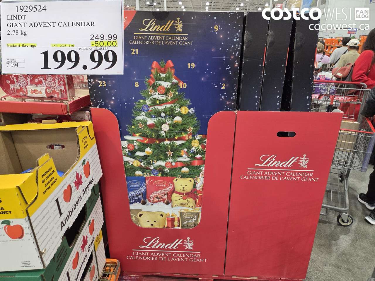 1929524 LINDT GIANT ADVENT CALENDAR 2.78KG ($50.00 INSTANT SAVINGS EXPIRES ON 2025-12-01) $199.99