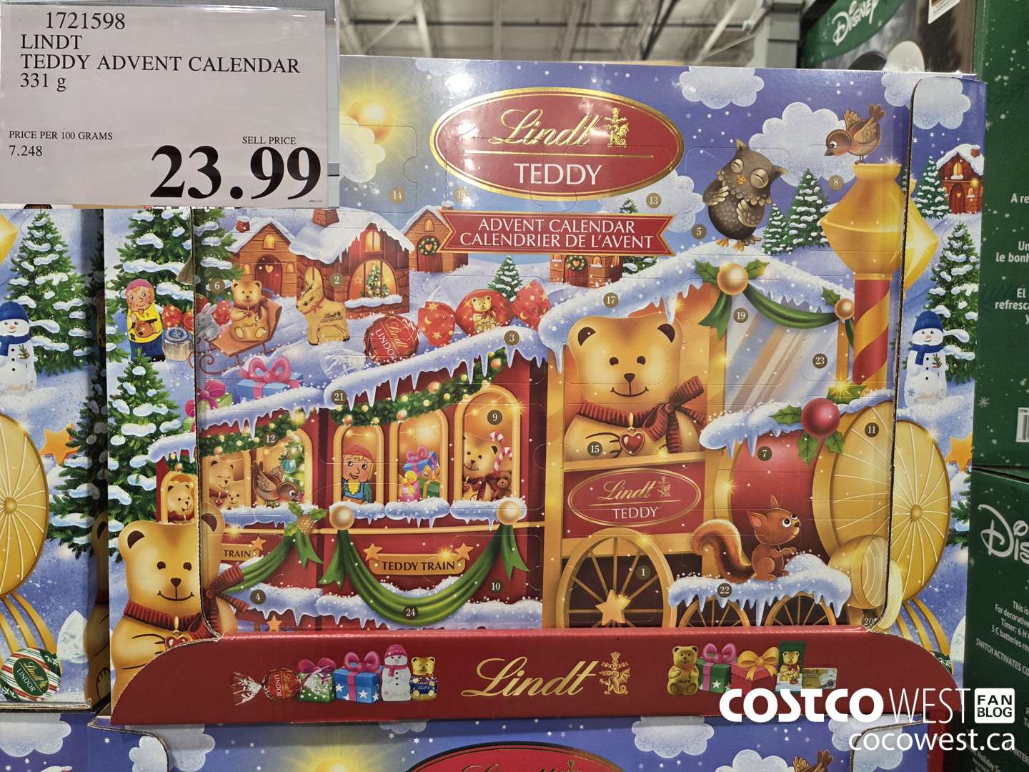 1721598 LINDT TEDDY ADVENT CALENDAR 331G $23.99