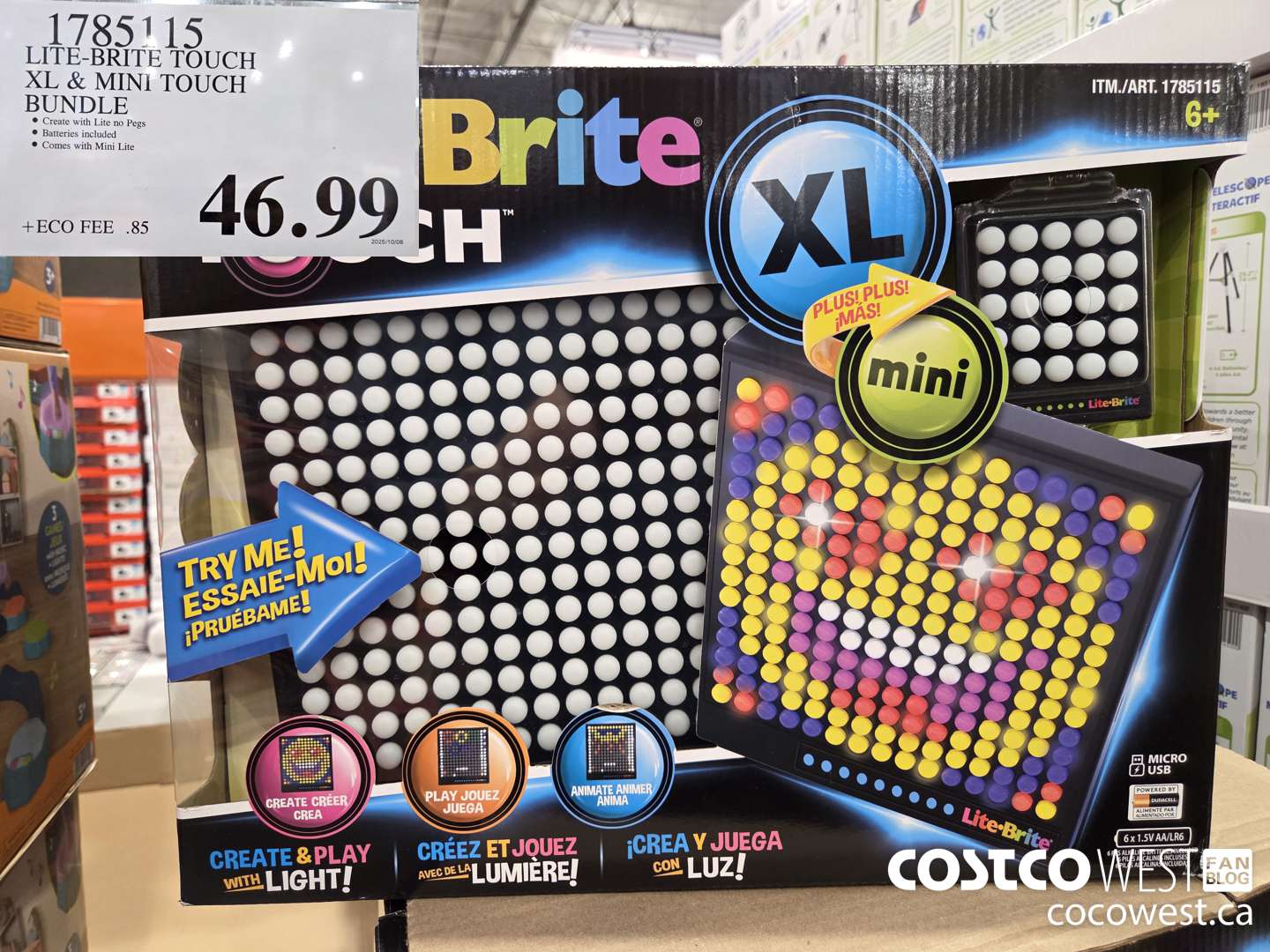 1785115 LITE-BRITE TOUCH XL & MINI TOUCH BUNDLE $46.99