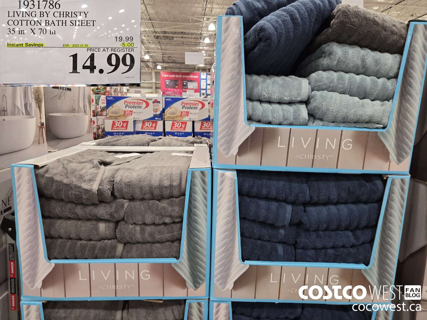 1931786 LIVING BY CHRISTY COTTON BATH SHEET 35 in X 70 in ($5.00 INSTANT SAVINGS EXPIRES ON 2025-11-30) $14.99