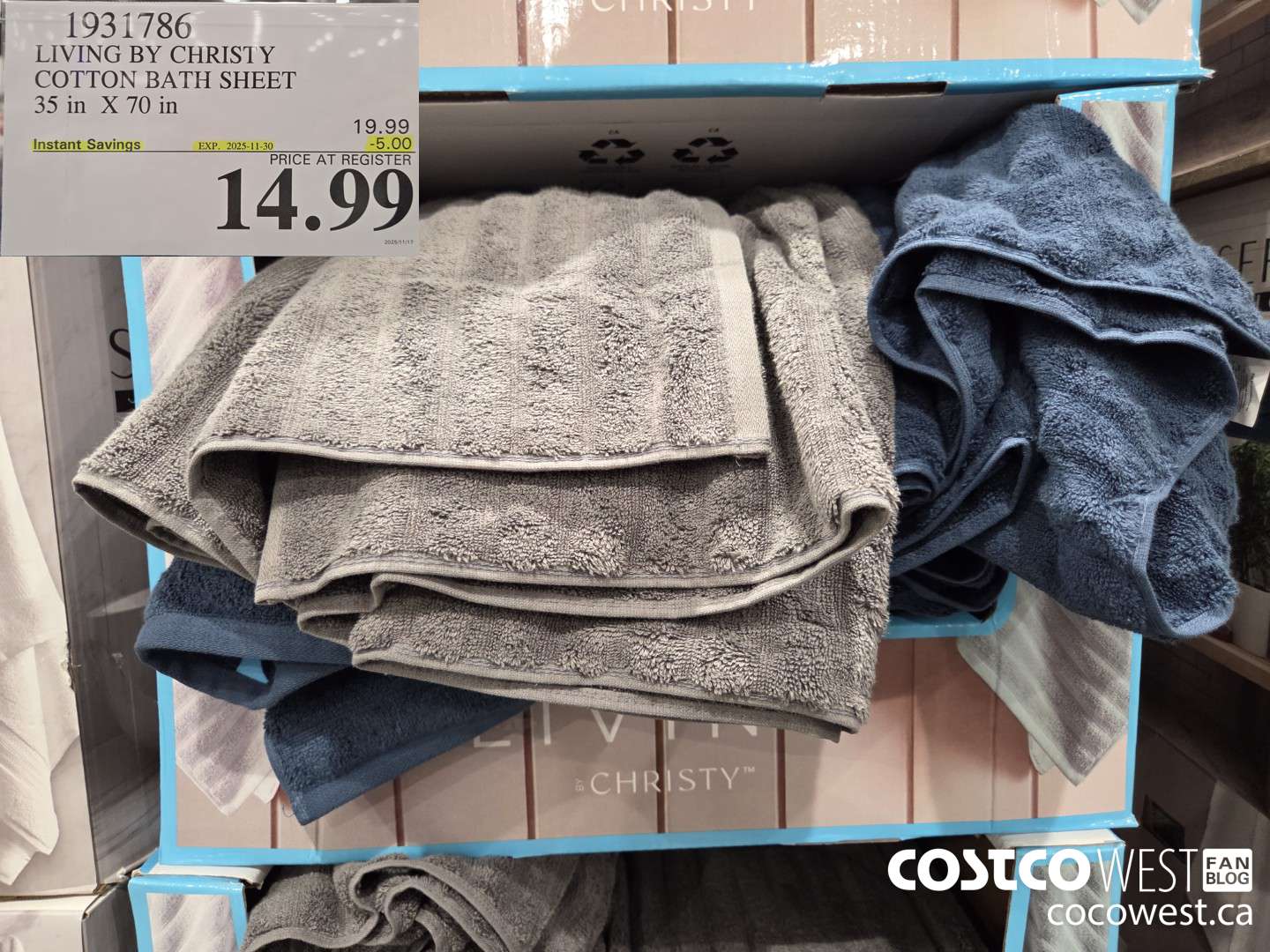 1931786 LIVING BY CHRISTY COTTON BATH SHEET 35 in X 70 in ($5.00 INSTANT SAVINGS EXPIRES ON 2025-11-30) $14.99