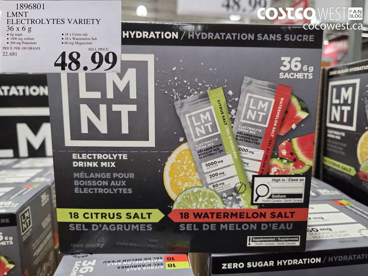 1896801 LMNT ELECTROLYTES VARIETY 36 x 6 g $48.99