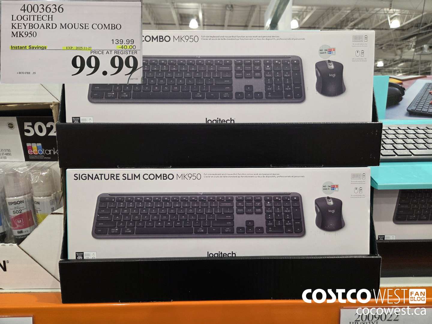 4003636 LOGITECH KEYBOARD MOUSE COMBO MK950 ($40.00 INSTANT SAVINGS EXPIRES ON 2025-11-27) $99.99