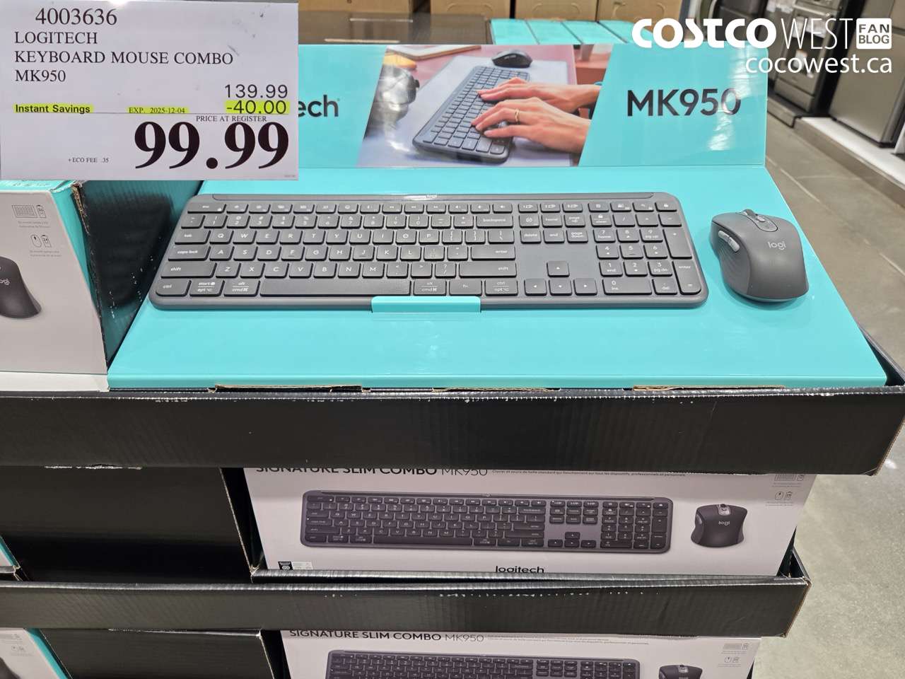 4003636 LOGITECH KEYBOARD MOUSE COMBO MK950 ($40.00 INSTANT SAVINGS EXPIRES ON 2025-12-04) $99.99