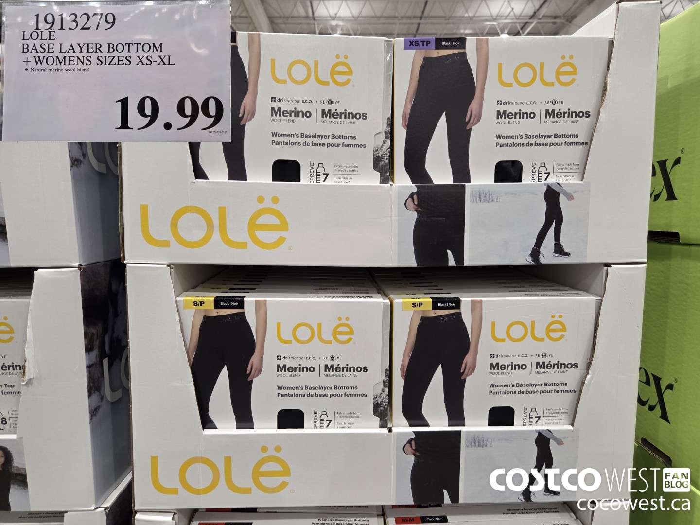 1913279 LOLE BASE LAYER BOTTOM WOMENS SIZES XS-XL $19.99