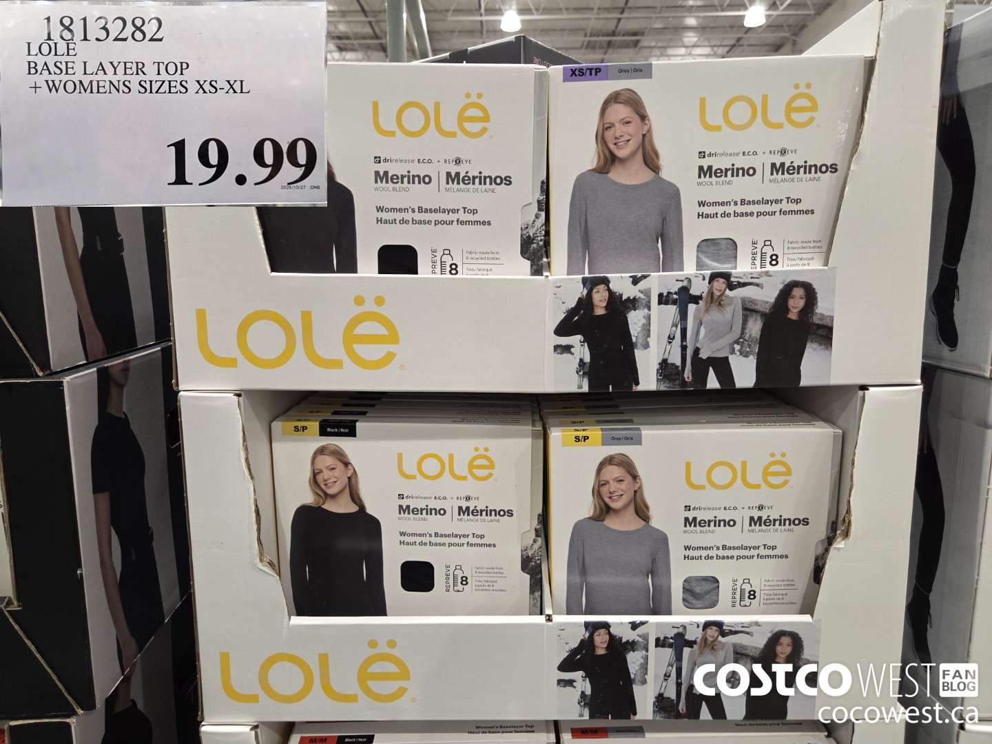 1813282 LOLE BASE LAYER TOP LADIES SIZES XS-XL $19.99