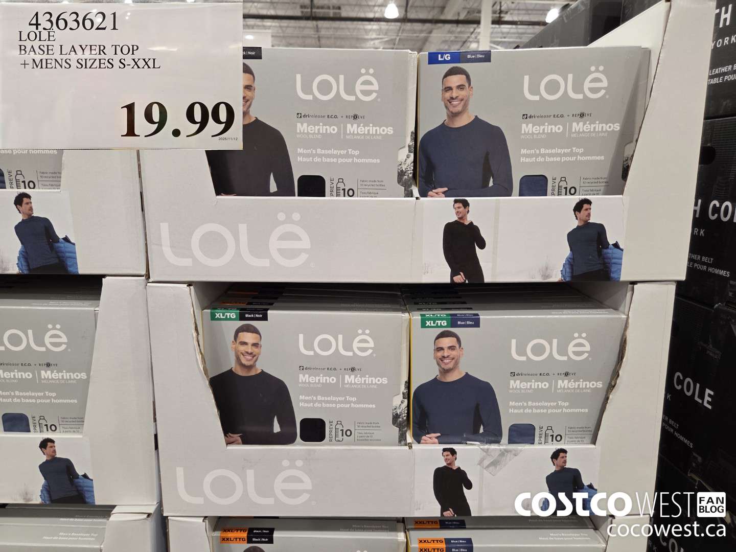 4363621 LOLE BASE LAYER TOP MENS SIZES S-XXL $19.99