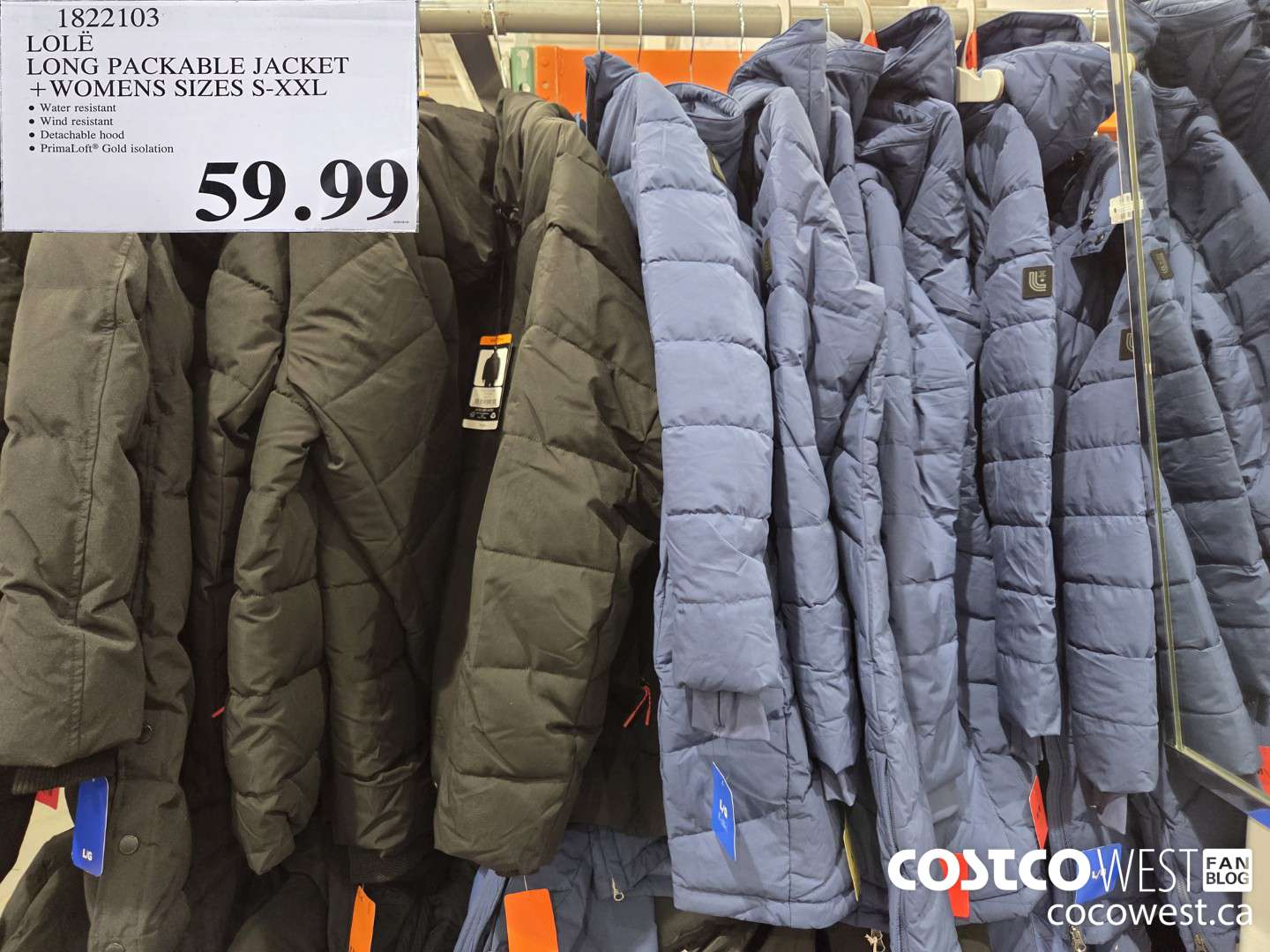 1822103 LOLE LONG PACKABLE JACKET WOMENS SIZES S-XXL $59.99