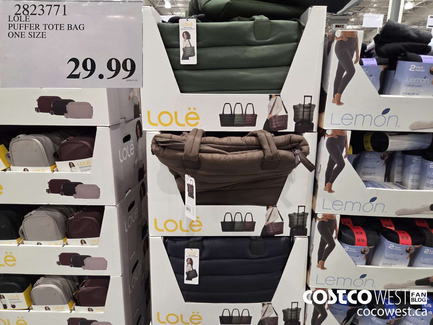 2823771 LOLE PUFFER TOTE BAG ONE SIZE  $29.99