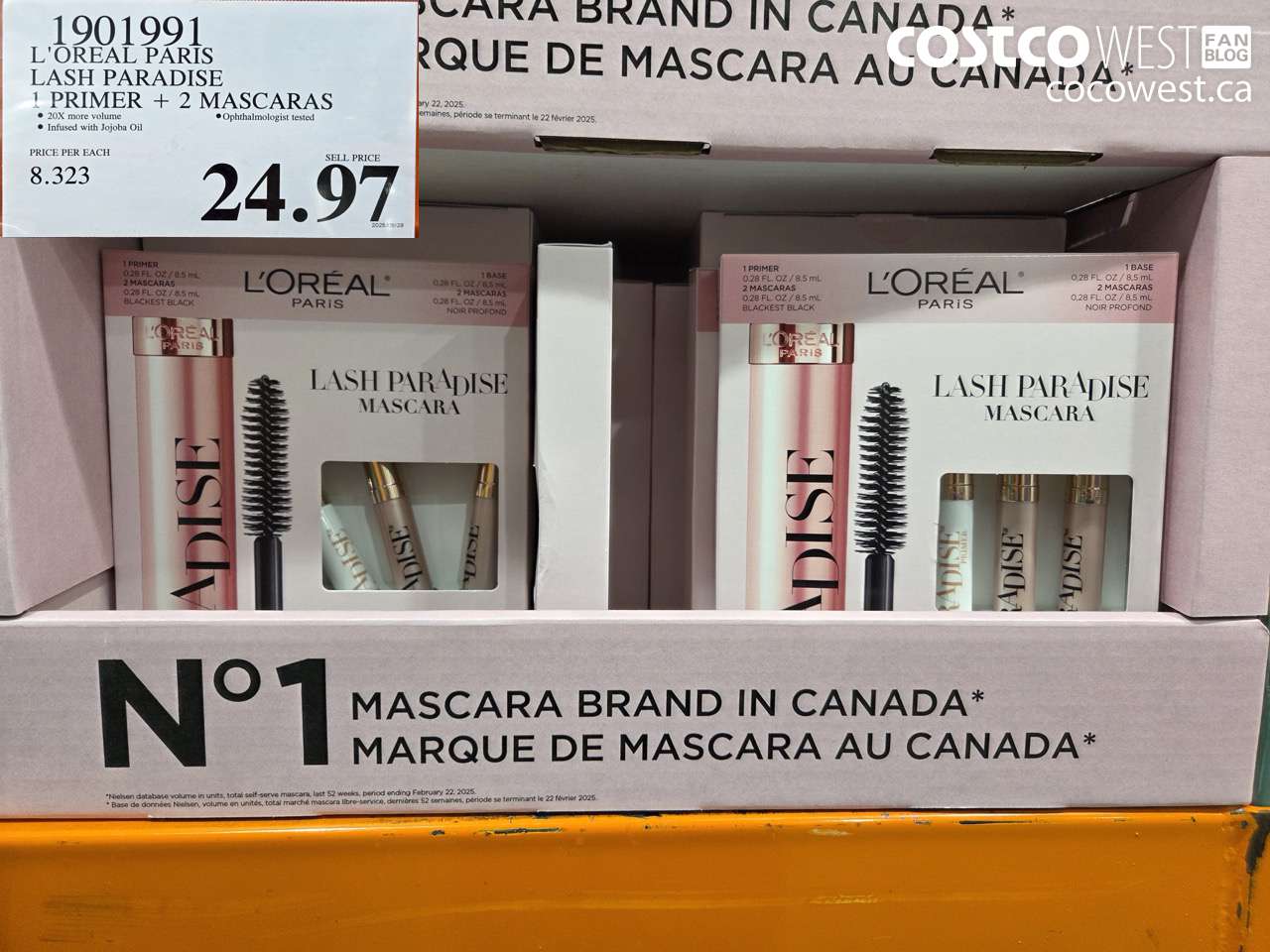 1901991 L'OREAL PARADISE LASH PARADISE 1 PRIMER + 2 MASCARA $24.97