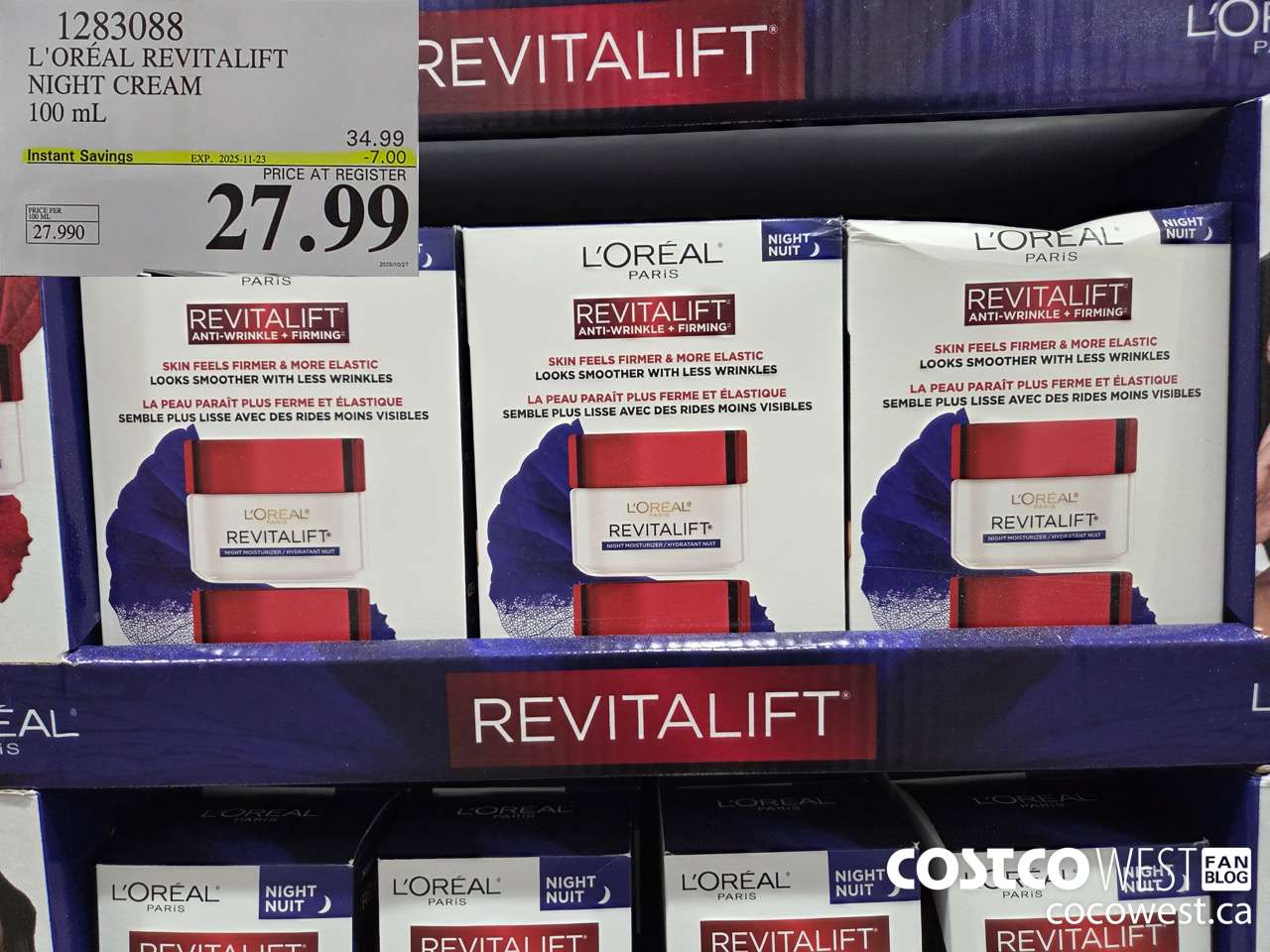 1283088 L'OREAL REVITALIFT NIGHT CREAM 100 mL ($7.00 INSTANT SAVINGS EXPIRES ON 2025-11-23) $27.99