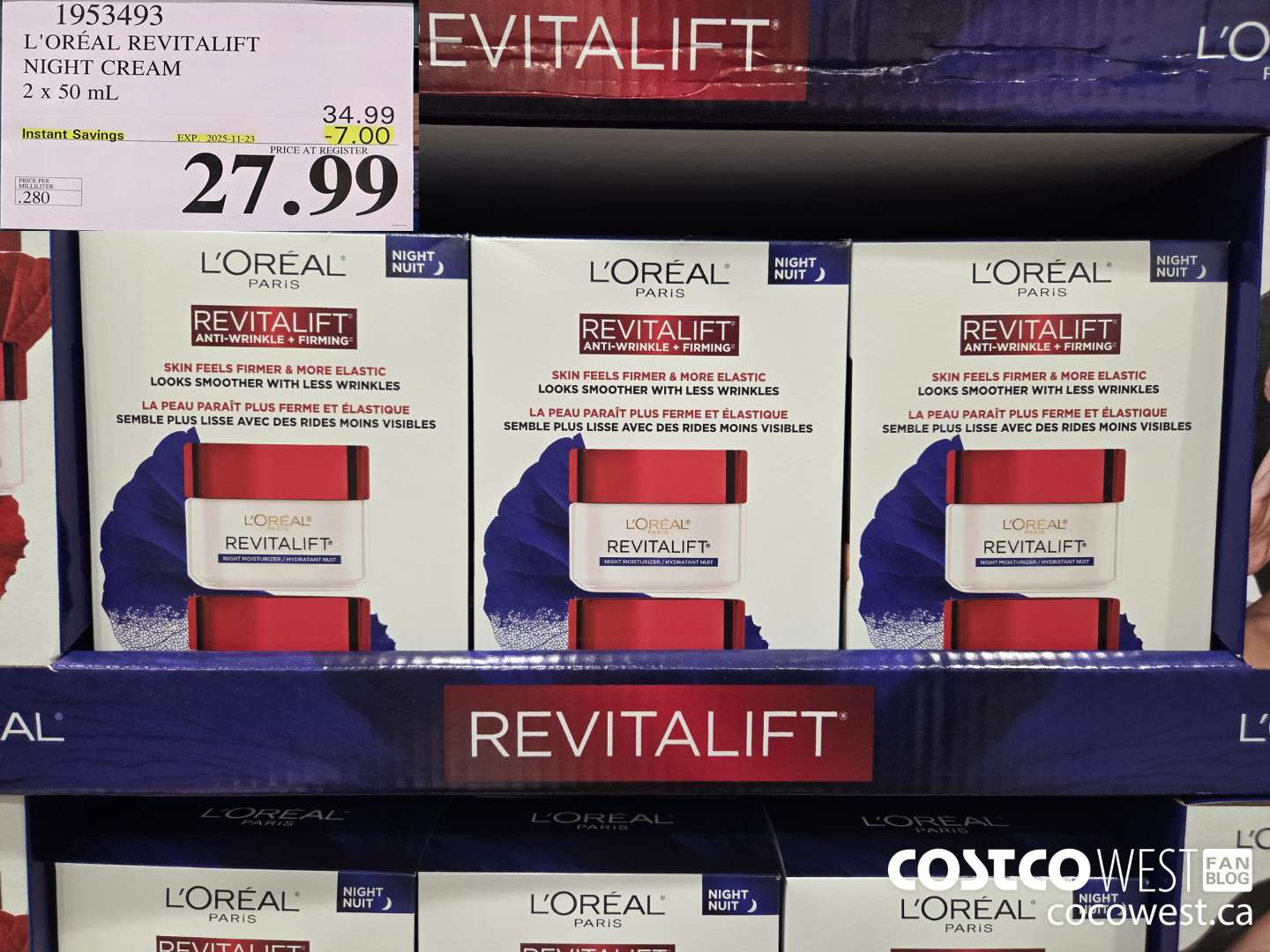 1953493 L'OREAL REVITALIFT NIGHT CREAM 2 X 50ML ($7.00 INSTANT SAVINGS EXPIRES ON 2025-11-23) $27.99