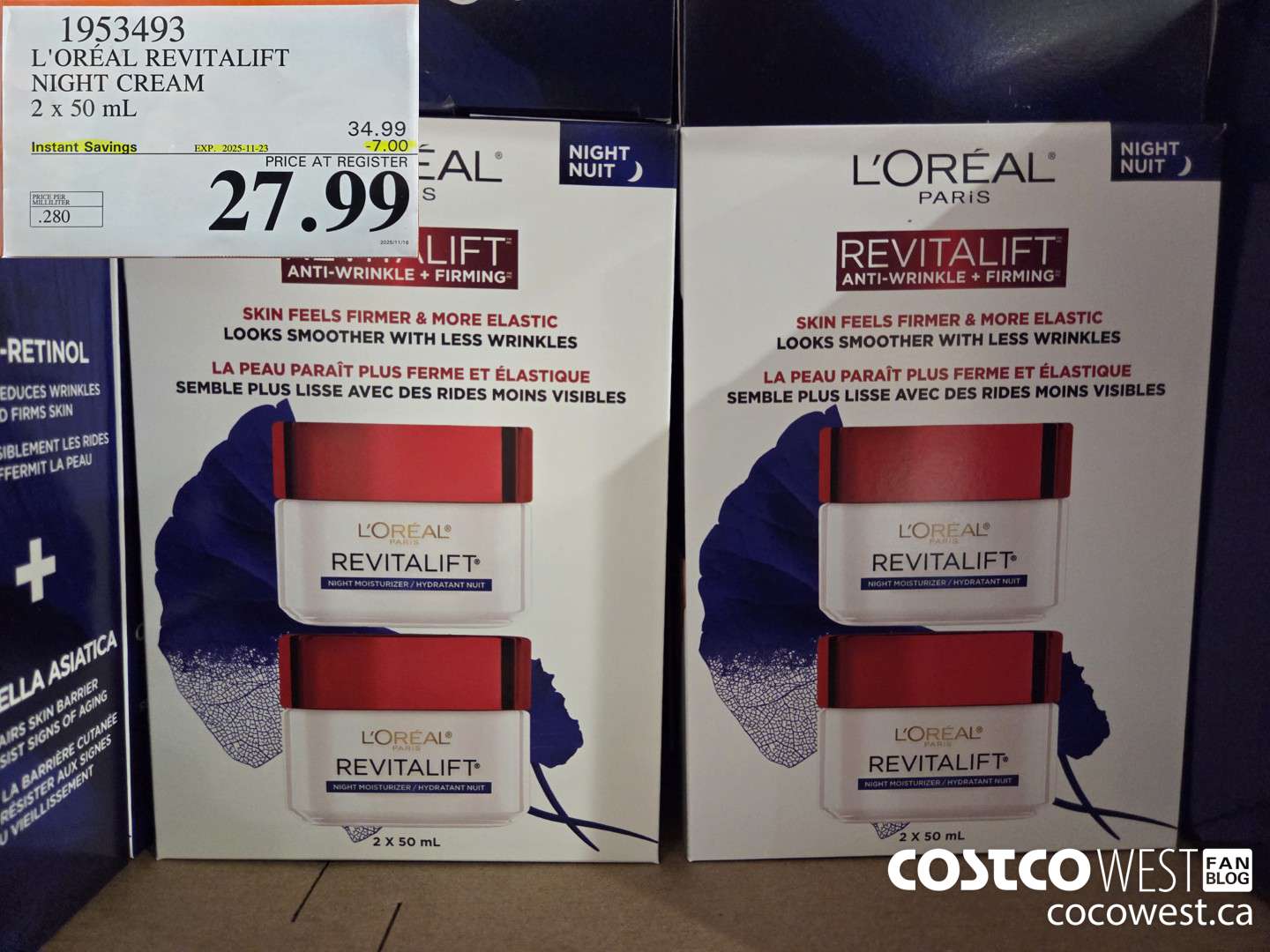 1953493 L'OREAL REVITALIFT NIGHT CREAM 2 X 50ML ($7.00 INSTANT SAVINGS EXPIRES ON 2025-11-23) $27.99