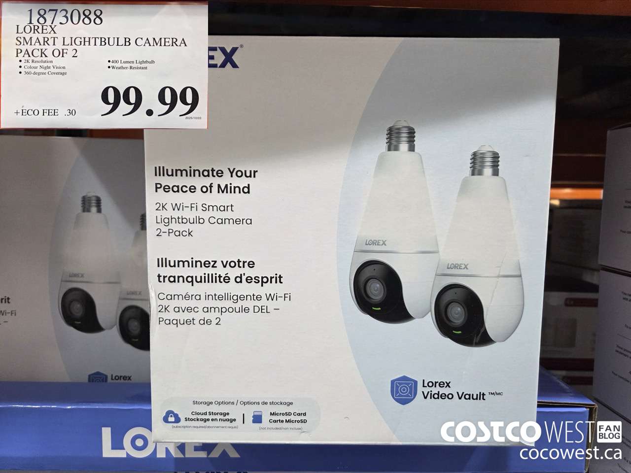 1873088 LOREX SMART LIGHTBULB CAMERA PACK OF 2 $99.99