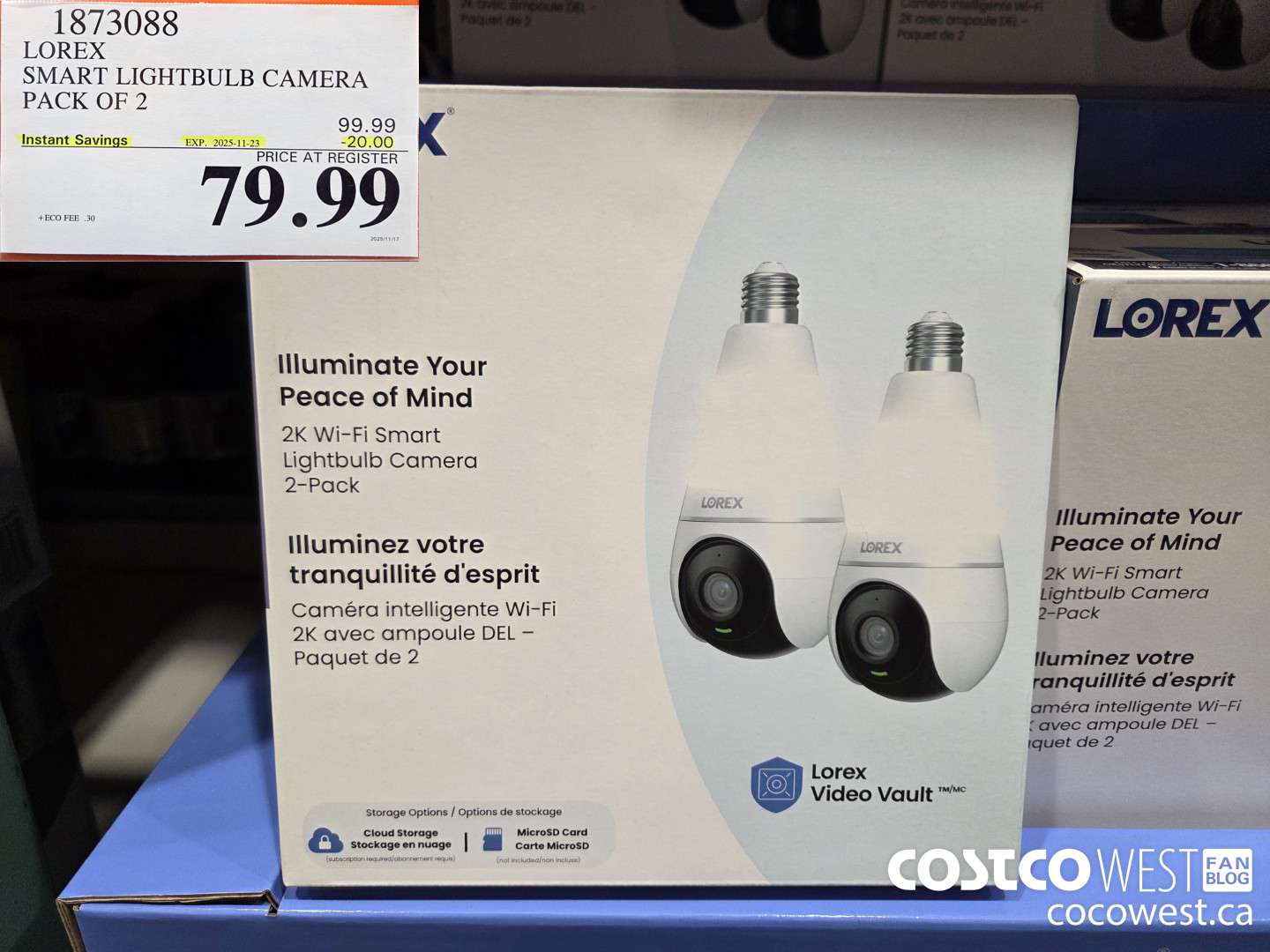 1873088 LOREX SMART LIGHTBULB CAMERA PACK OF 2 ($20.00 INSTANT SAVINGS EXPIRES ON 2025-11-23) $79.99