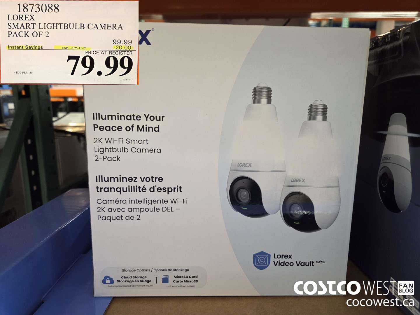 1873088 LOREX SMART LIGHTBULB CAMERA PACK OF 2 ($20.00 INSTANT SAVINGS EXPIRES ON 2025-11-23) $79.99