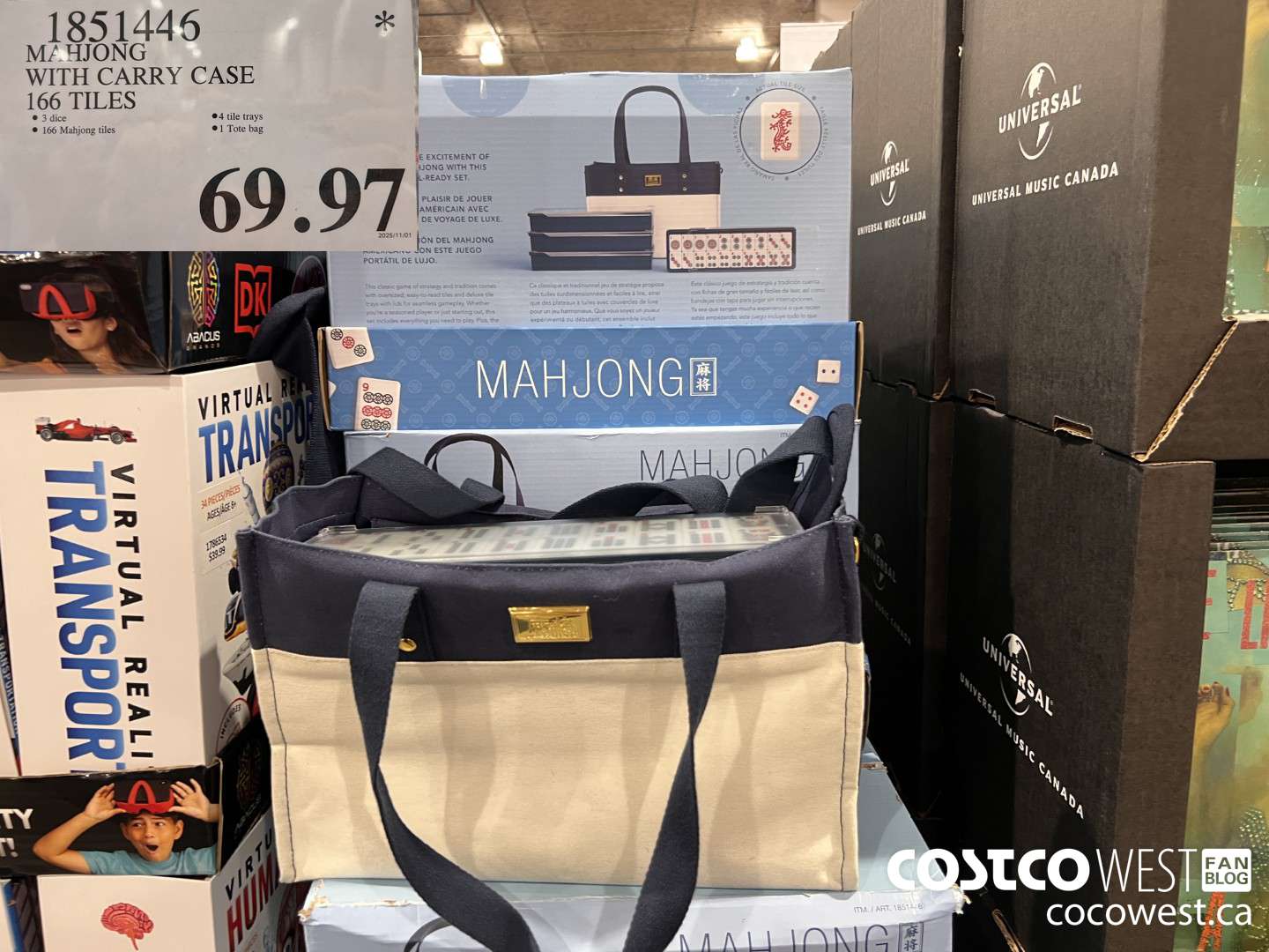 1851446 MAHJONG WITH CARRY CASE 166 TILES $69.97