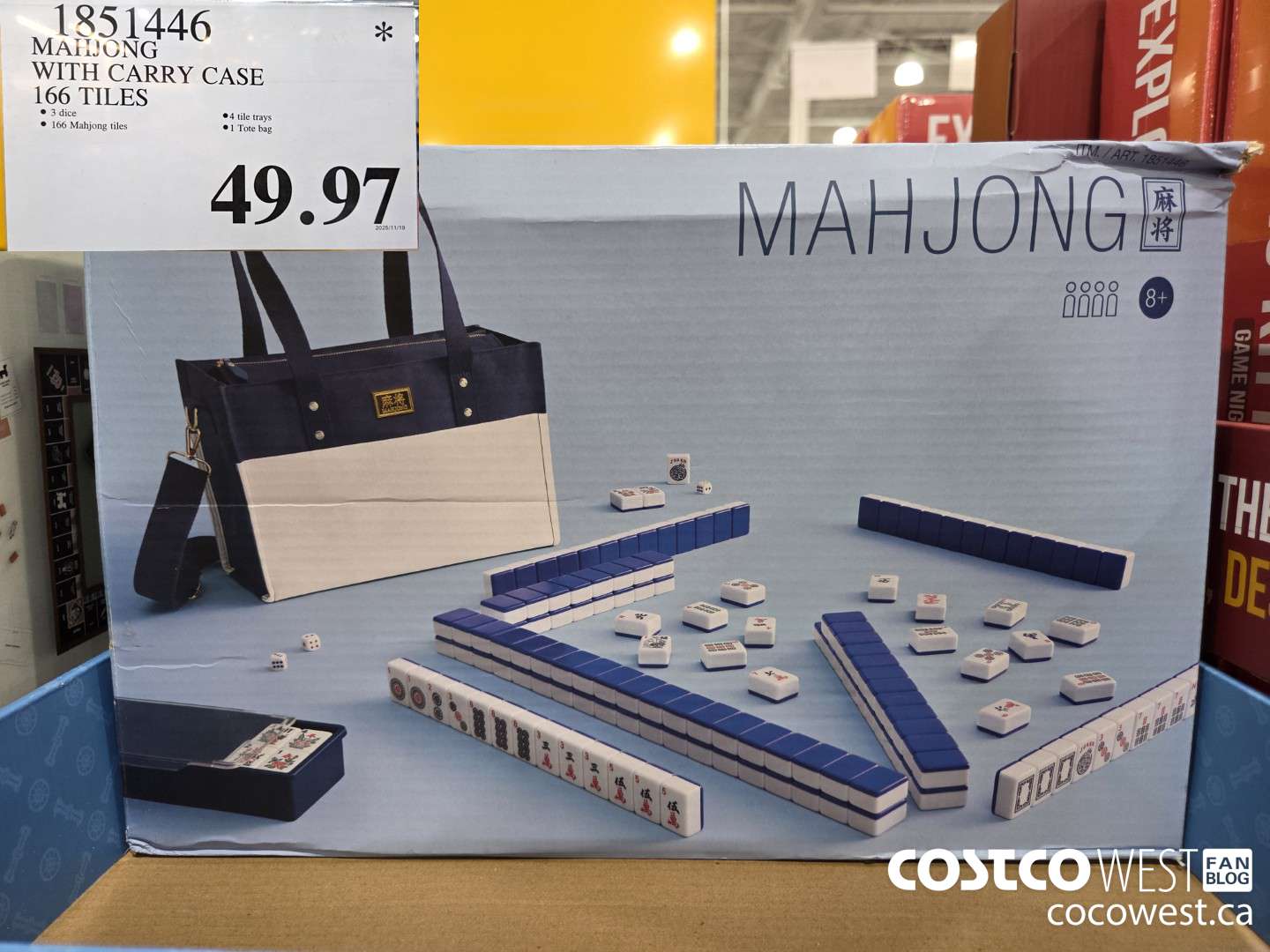 1851446 MAHJONG WITH CARRY CASE 166 TILES $49.97