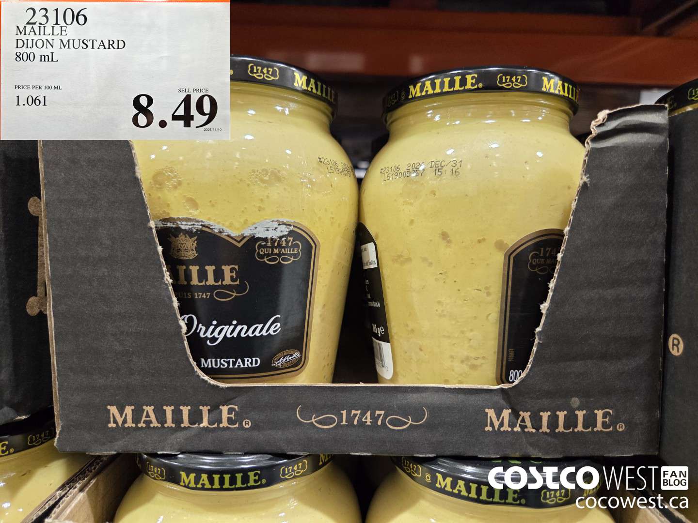23106 MAILLE DIJON MUSTARD 800 ML $8.49