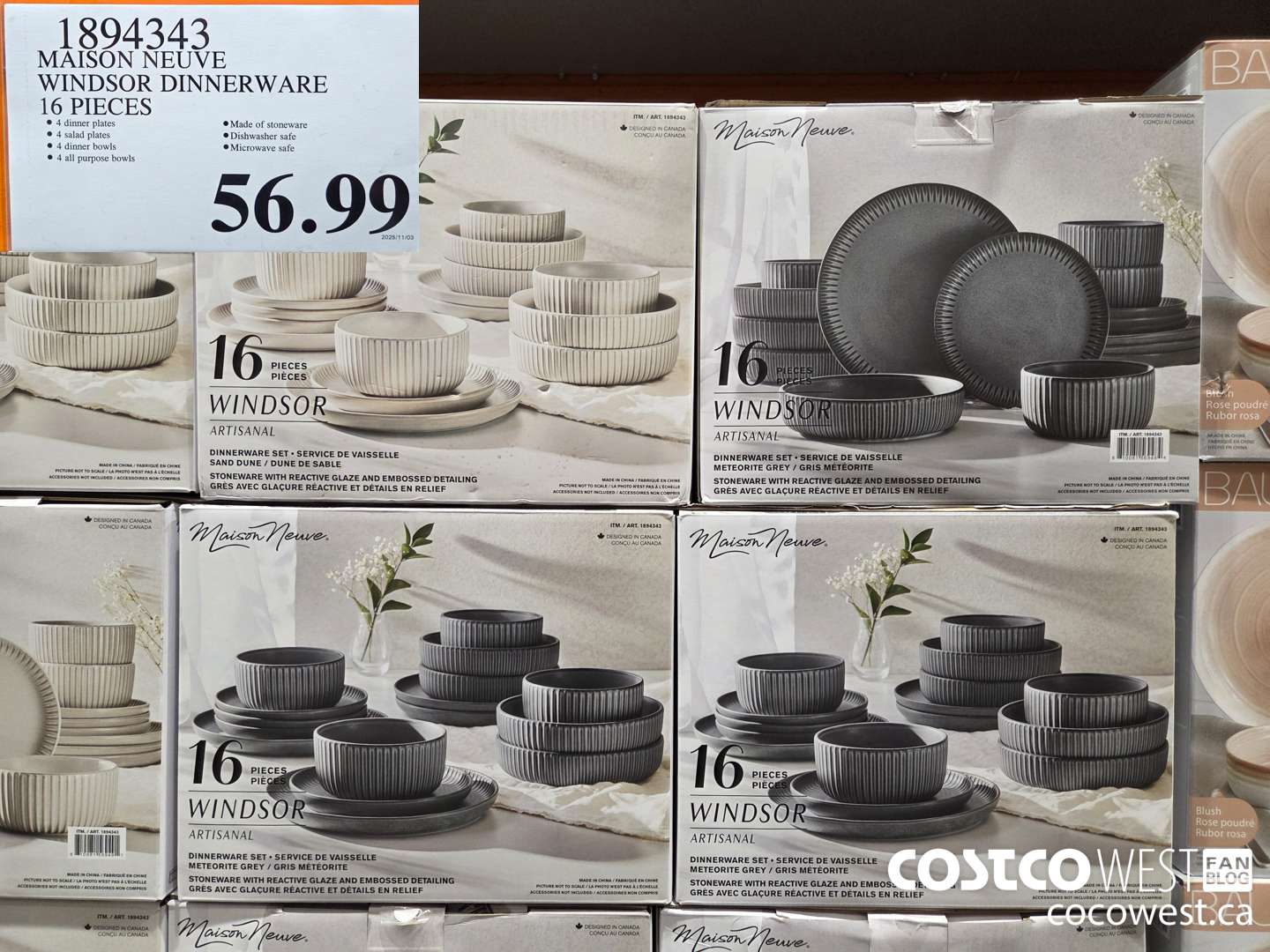 1894343 MAISON NEUVE WINDSOR DINNERWARE 16 PIECES $56.99