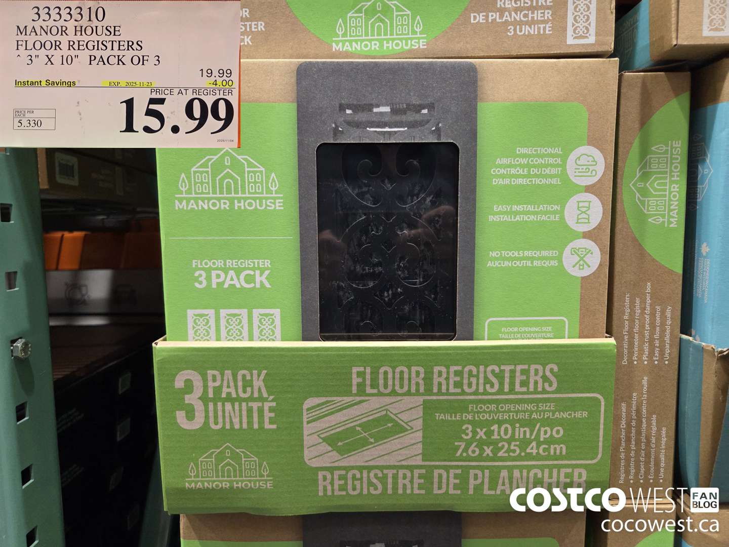 3333310 MANOR HOUSE FLOOR REGISTERS 3