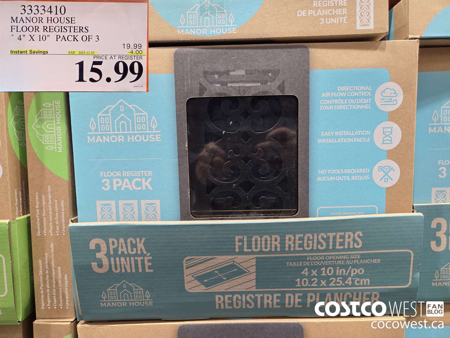 3333410 MANOR HOUSE FLOOR REGISTERS 4