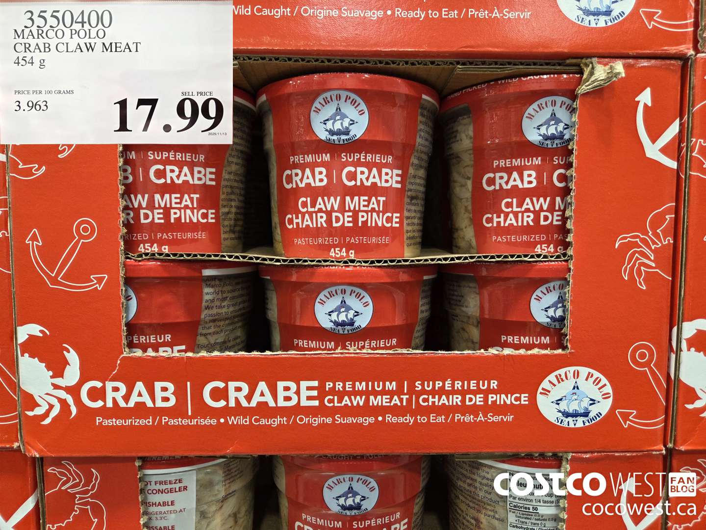 3550400 MARCO POLO CRAB CLAW MEAT 454 g $17.99
