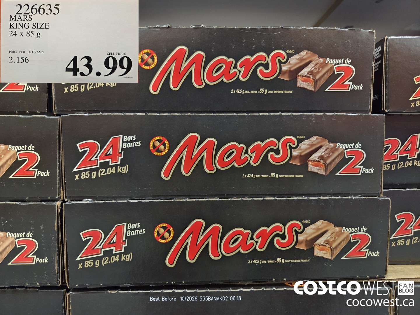 2266035 MARS KING SIZE 24 x 85g $43.99