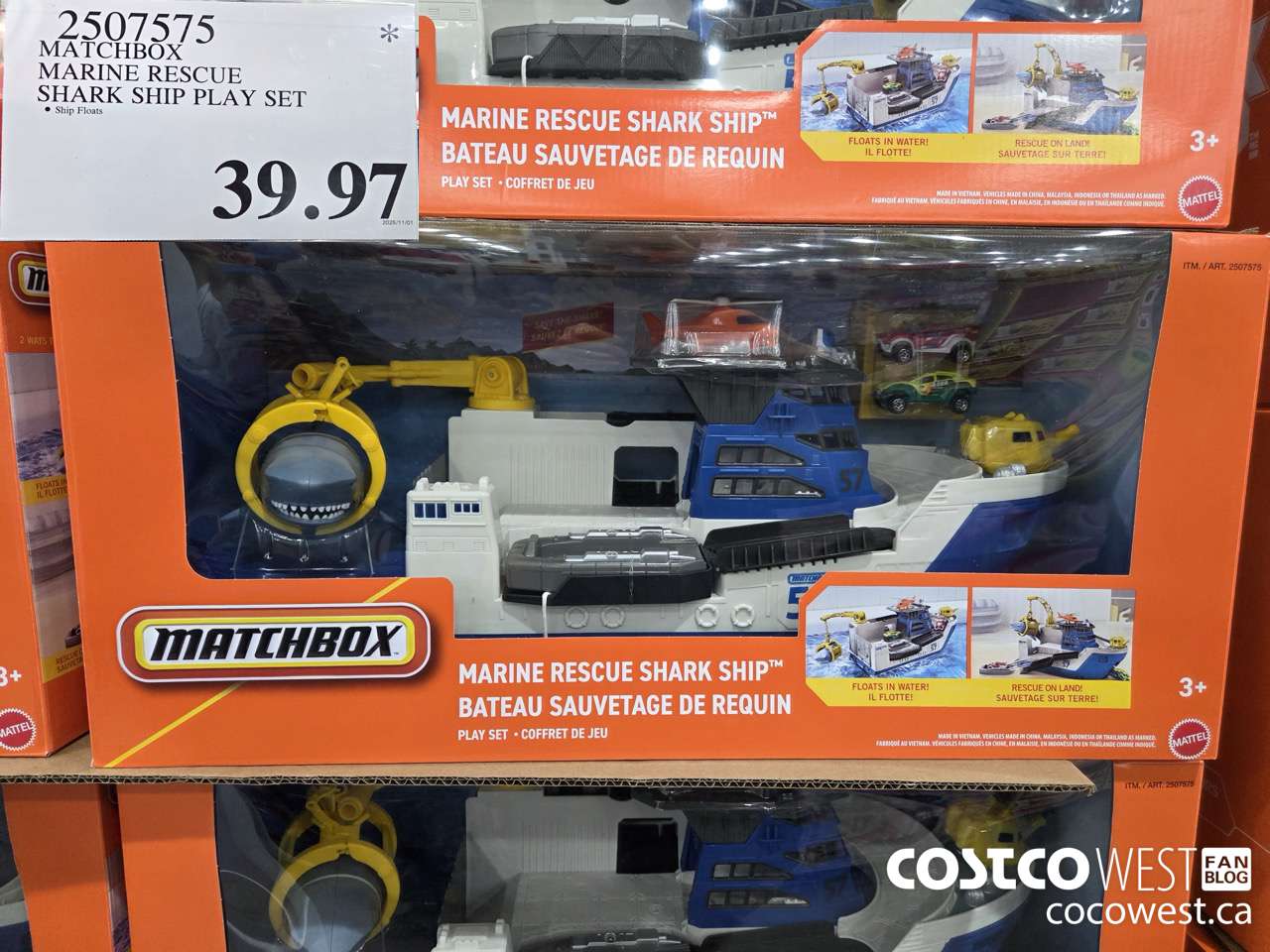 2507575 MATCHBOX MARINE RESCUE SHARK SHIP PLAY SET $39.97