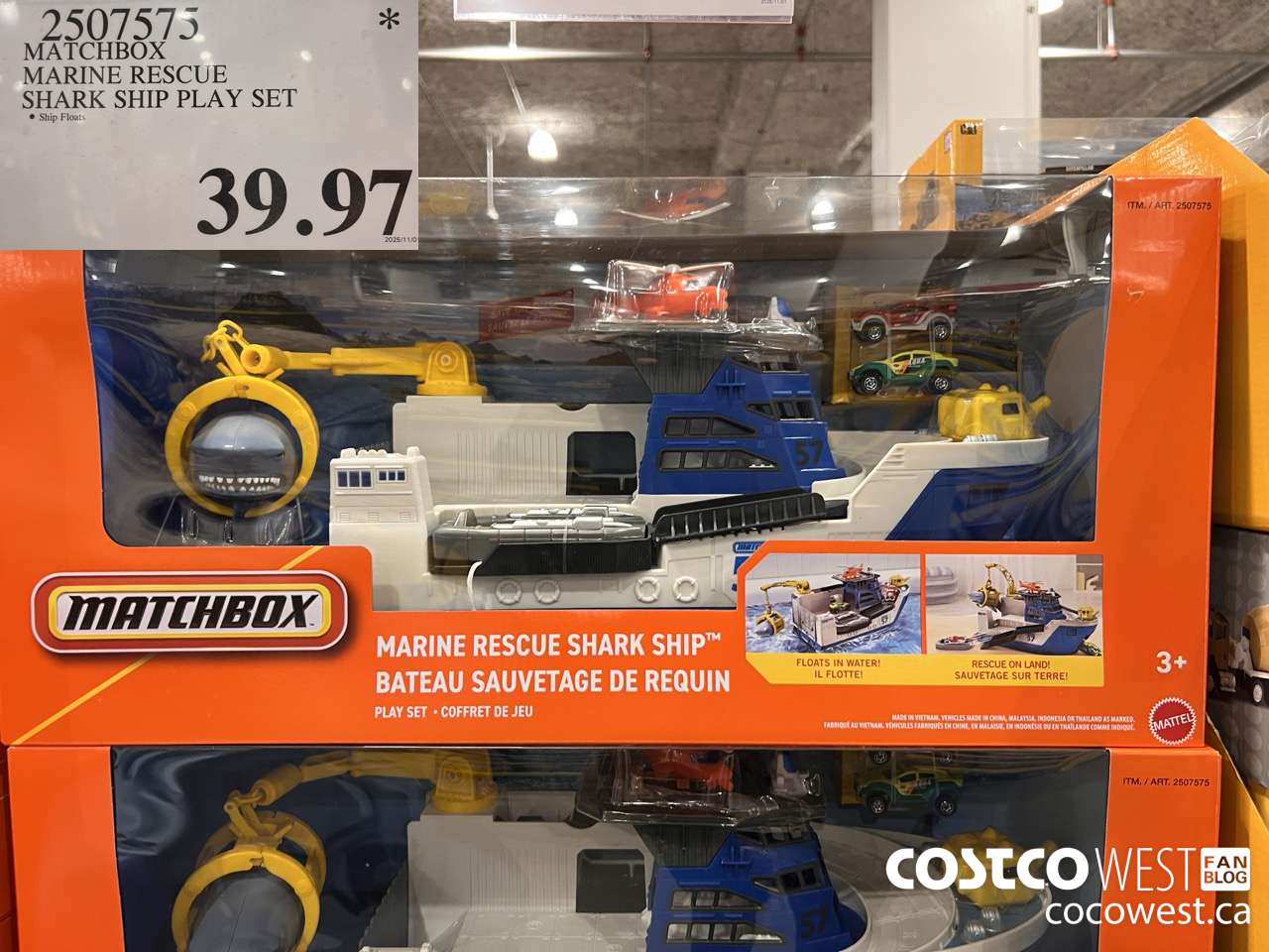 2507575 MATCHBOX MARINE RESCUE SHARK SHIP PLAY SET $39.97