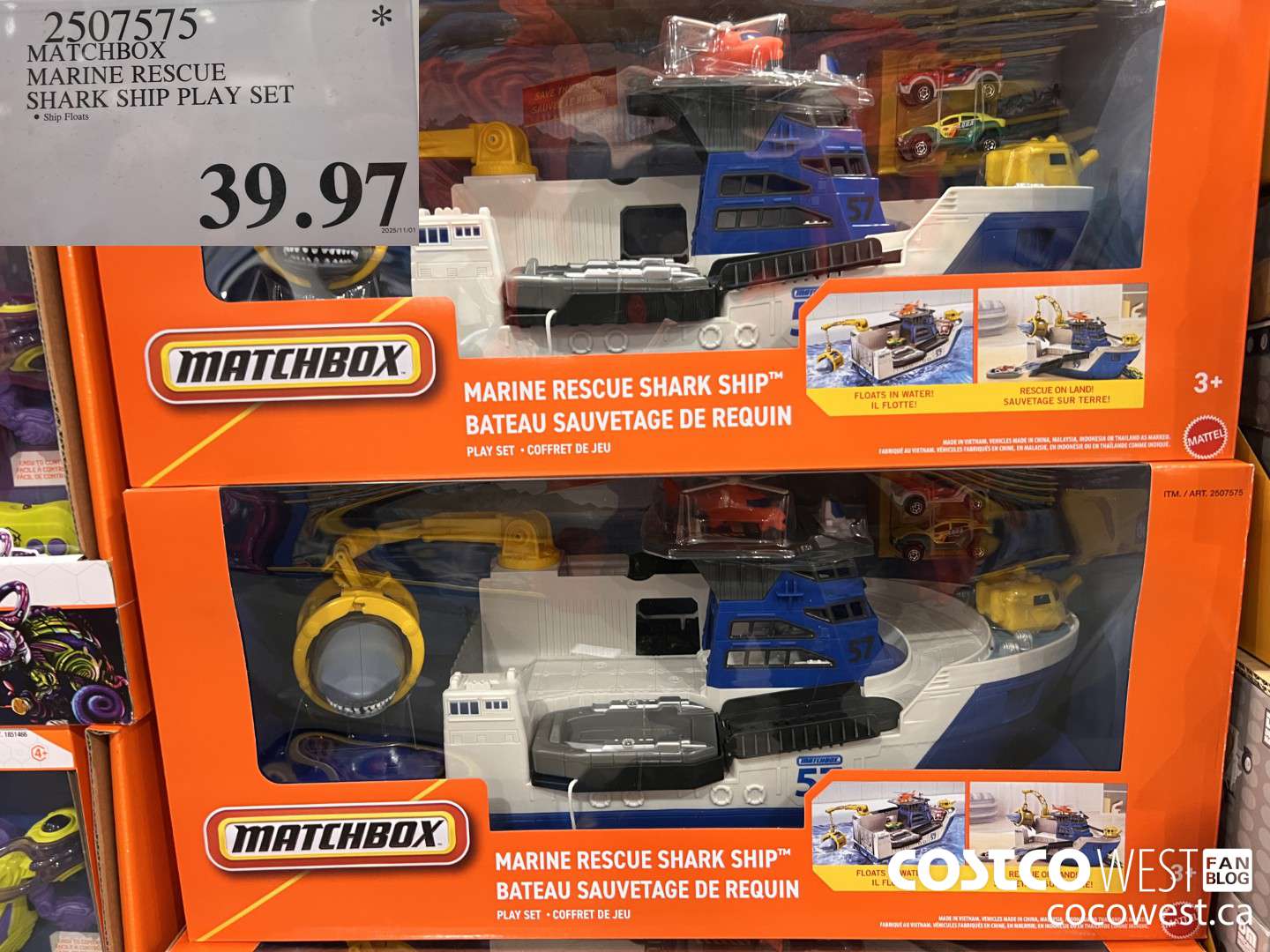 2507575 MATCHBOX MARINE RESCUE SHARK SHIP PLAY SET $39.97