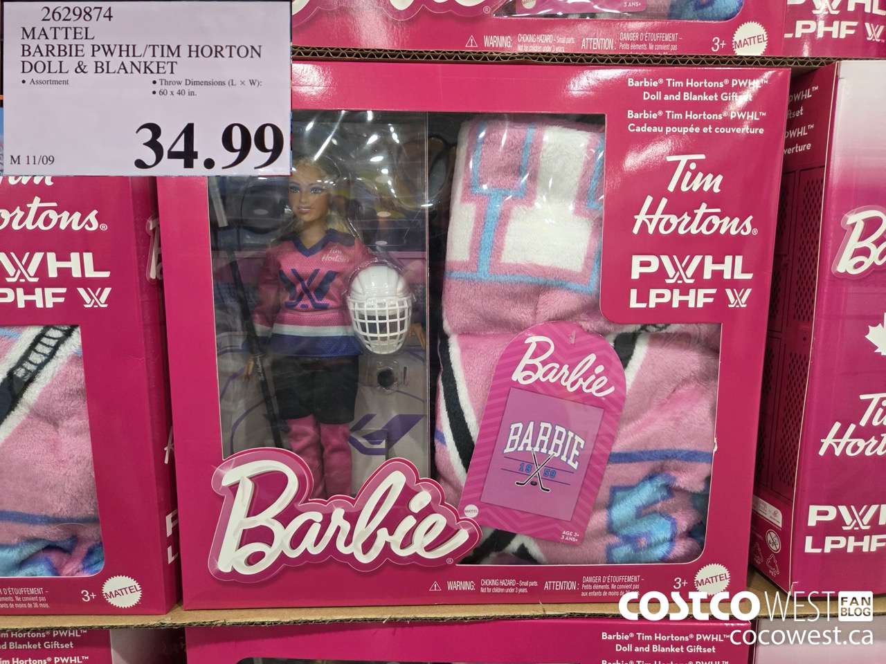 2629874 MATTEL BARBIE PWHL/TIM HORTON DOLL & BLANKET $34.99