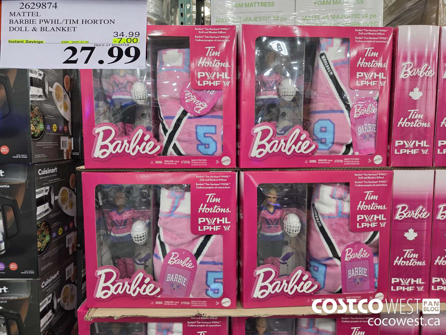 2629874 MATTEL BARBIE PWHL/TIM HORTON DOLL & BLANKET ($7.00 INSTANT SAVINGS EXPIRES ON 2025-11-30) $27.99